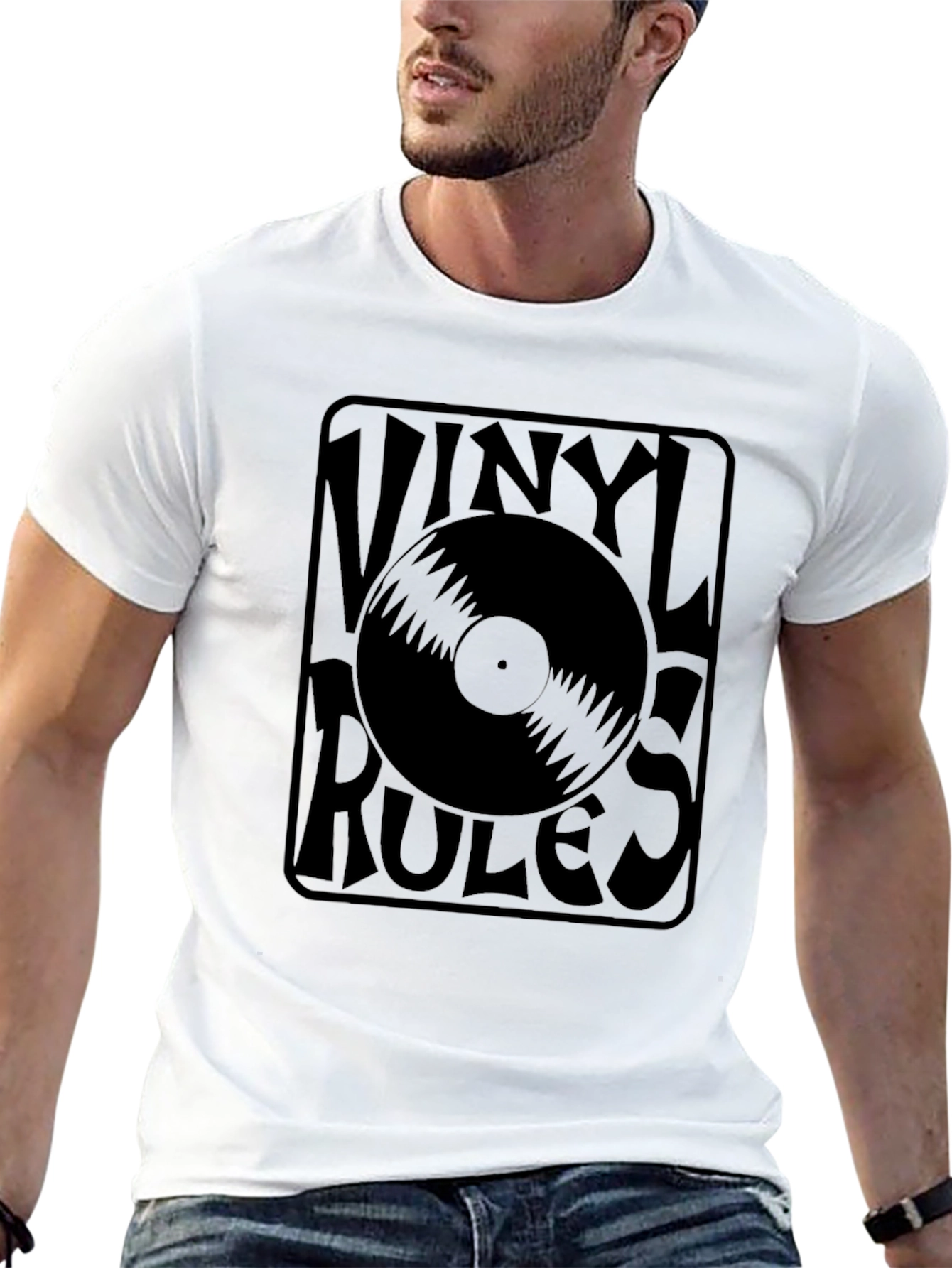 Vinyl Rules Retro Graphic T-Shirt