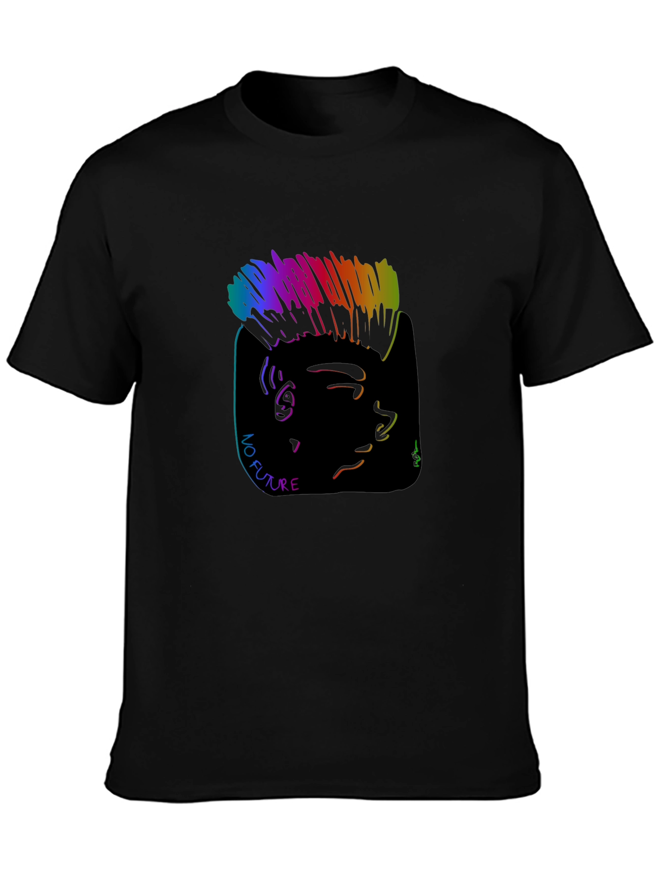 Rainbow Punk T-Shirt - No Future Graphic Tee