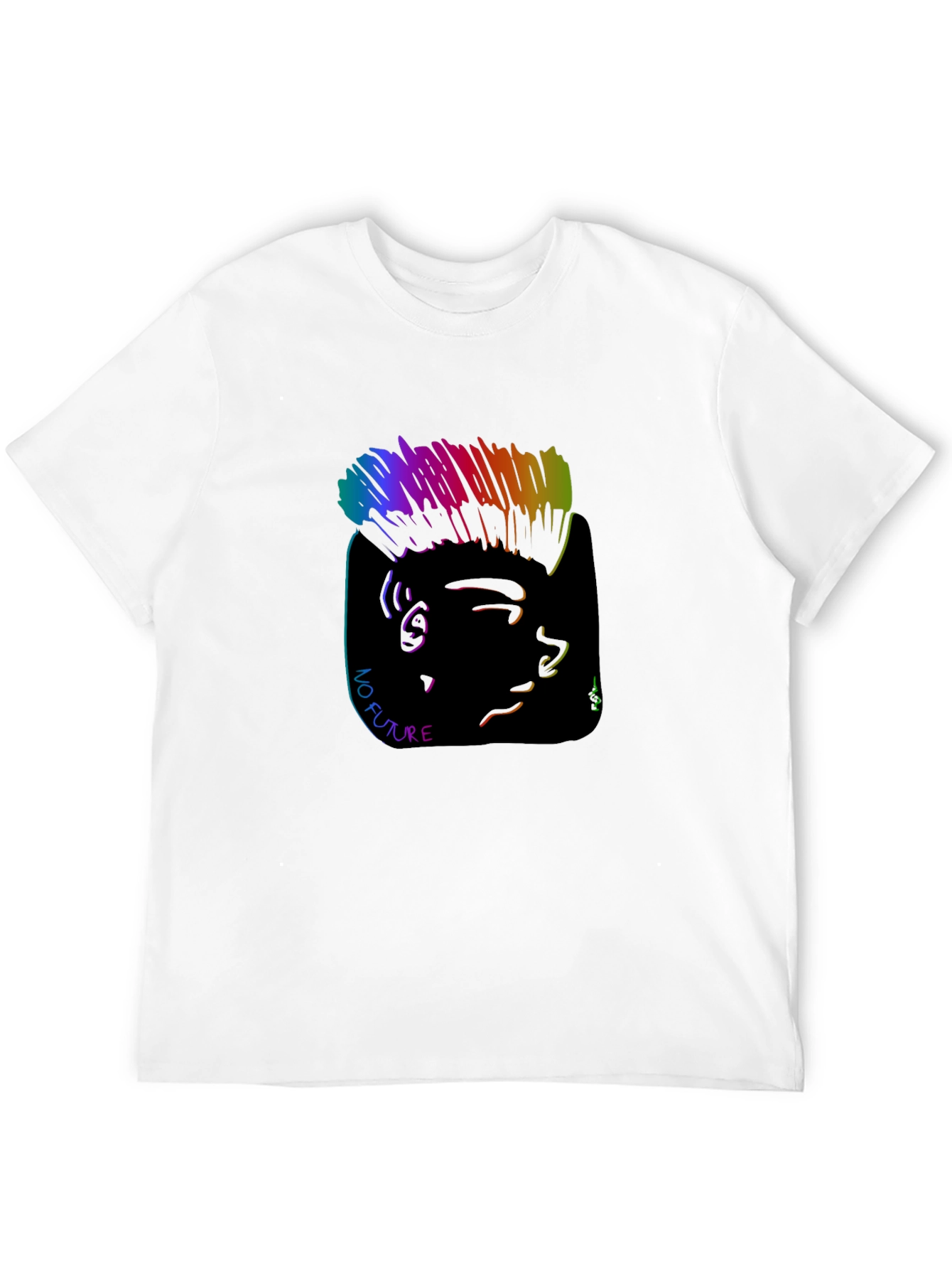 Rainbow Punk T-Shirt - No Future Graphic Tee