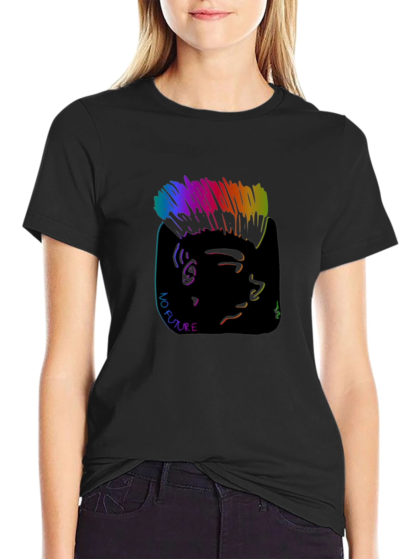 Rainbow Punk T-Shirt - No Future Graphic Tee