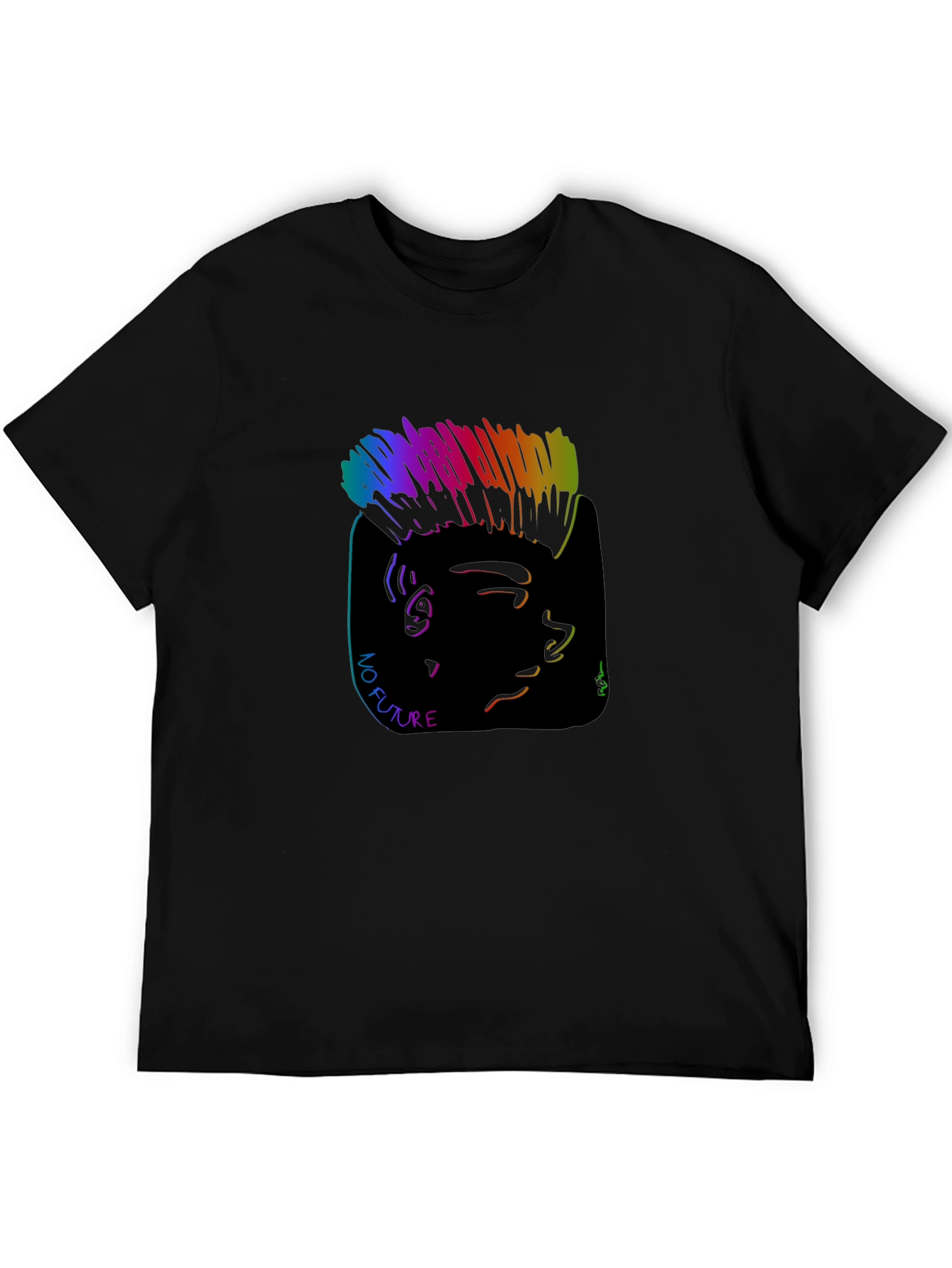 Rainbow Punk T-Shirt - No Future Graphic Tee