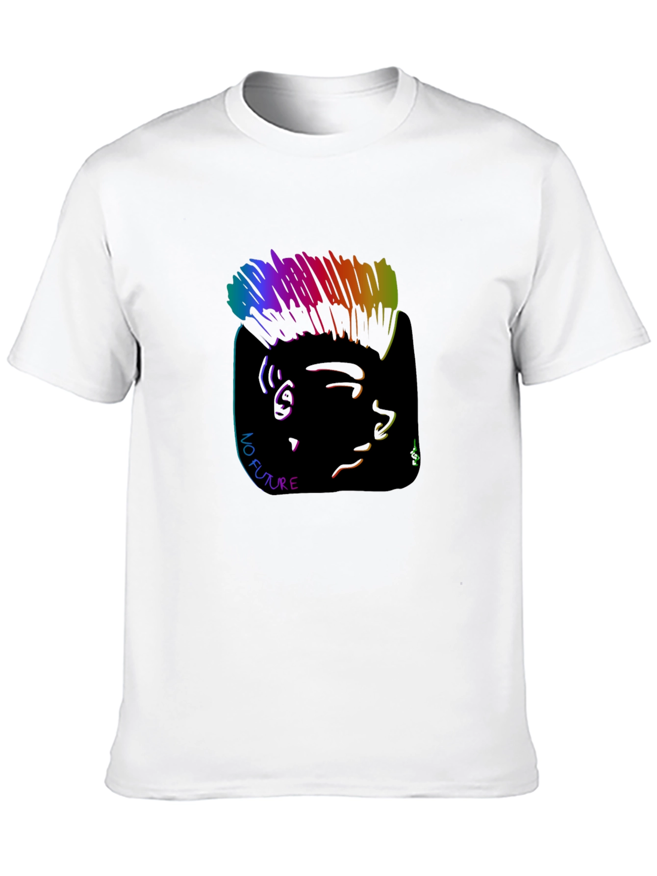 Rainbow Punk T-Shirt - No Future Graphic Tee