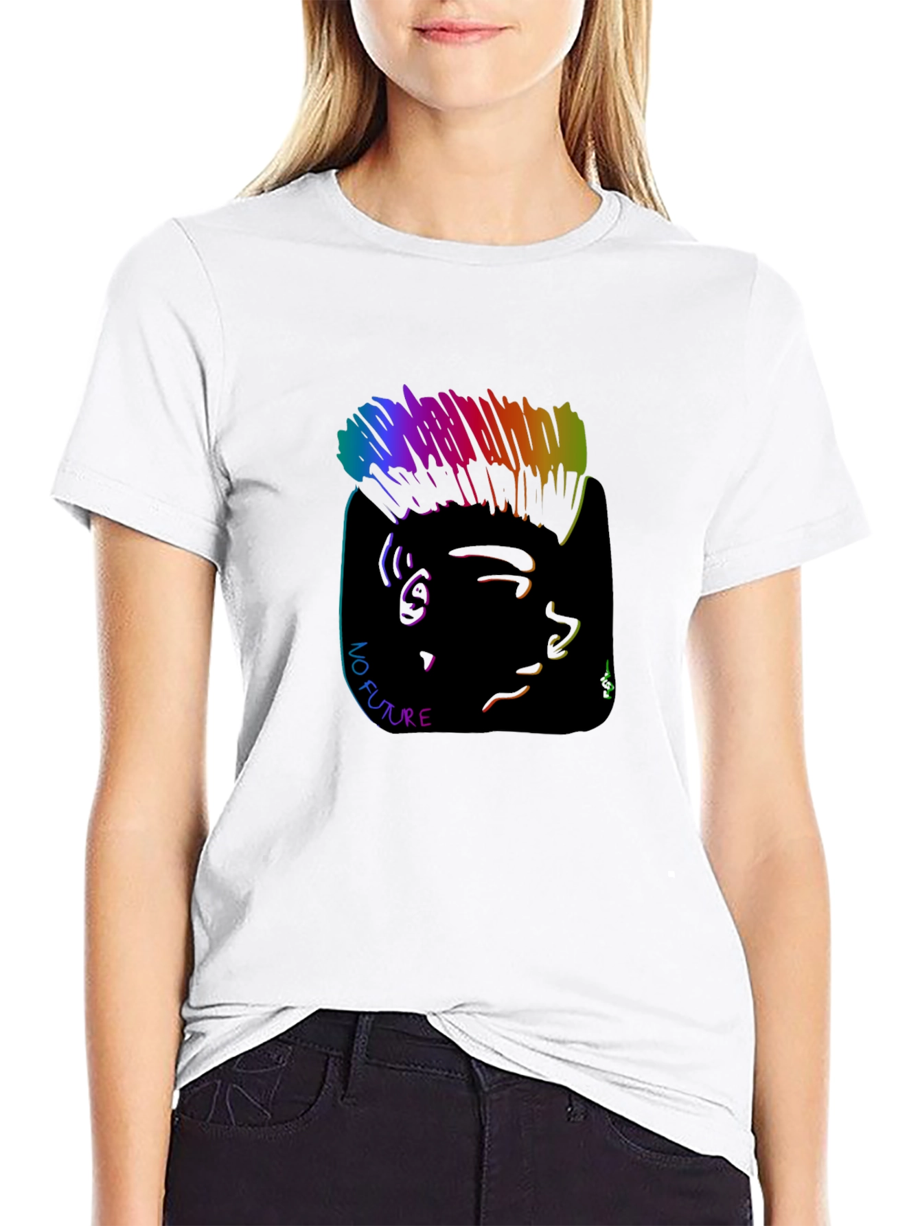 Rainbow Punk T-Shirt - No Future Graphic Tee