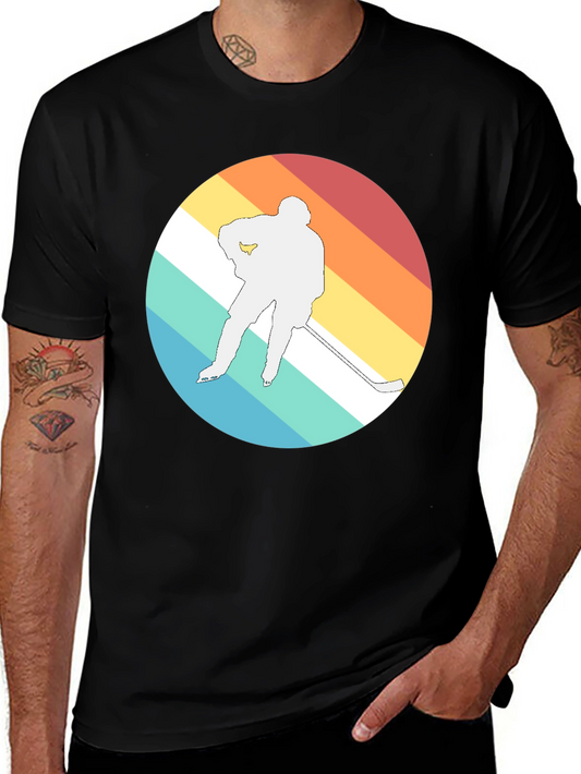 Retro Hockey Player Graphic T-Shirt