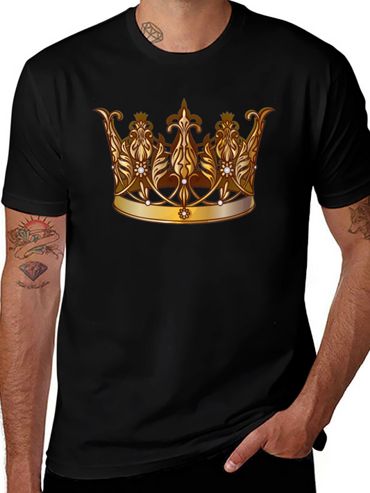 Regal Crown Graphic Tee - Stylish Black T-Shirt