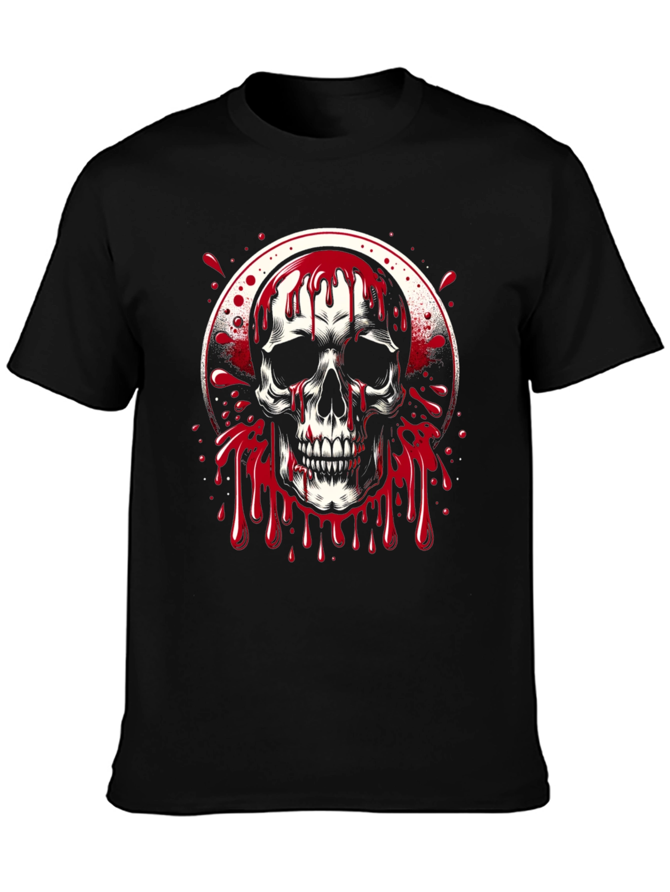 Bleeding Skull Graphic Tee - Black