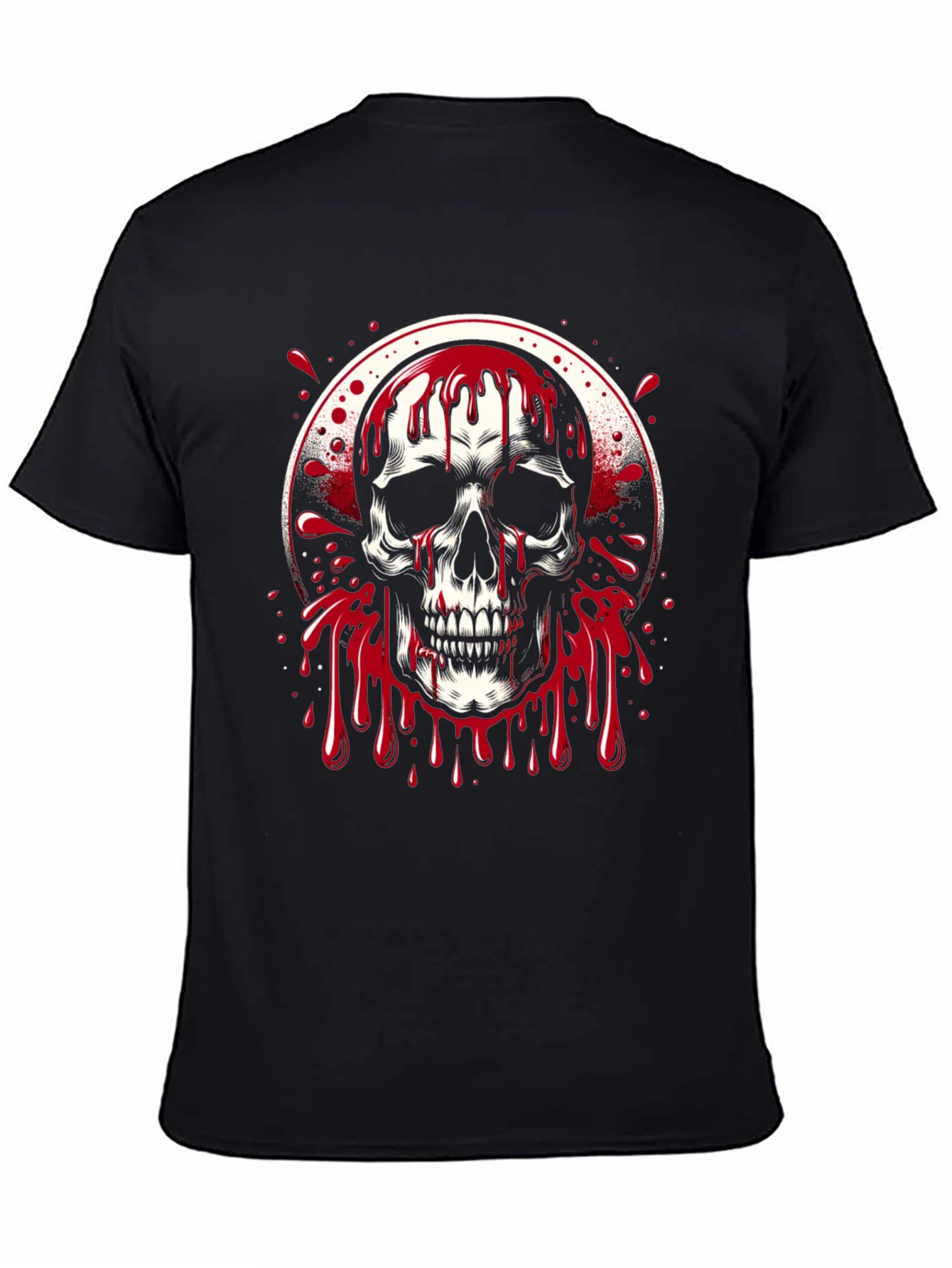 Bleeding Skull Graphic Tee - Black