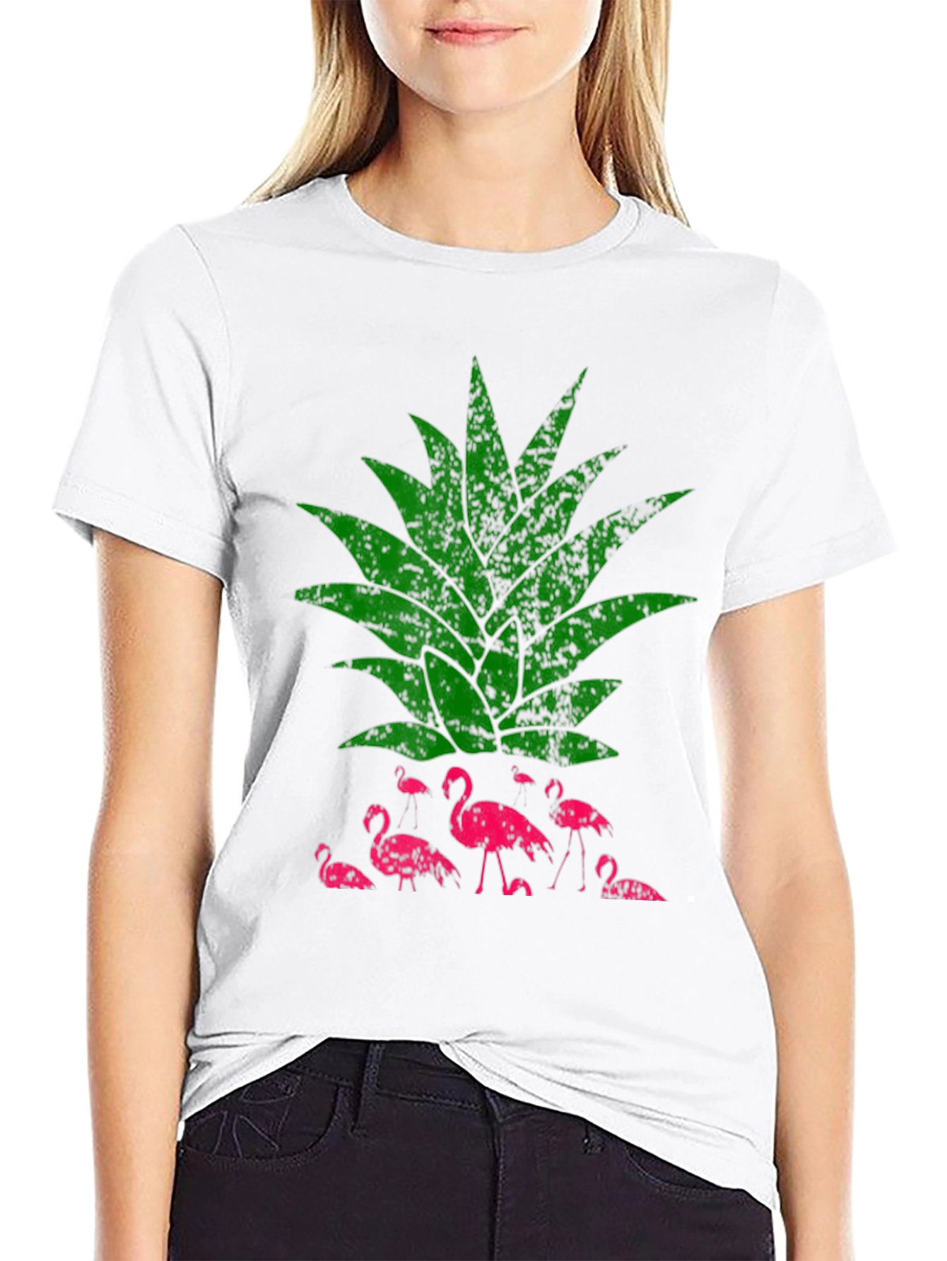 Flamingo Pineapple Graphic T-Shirt