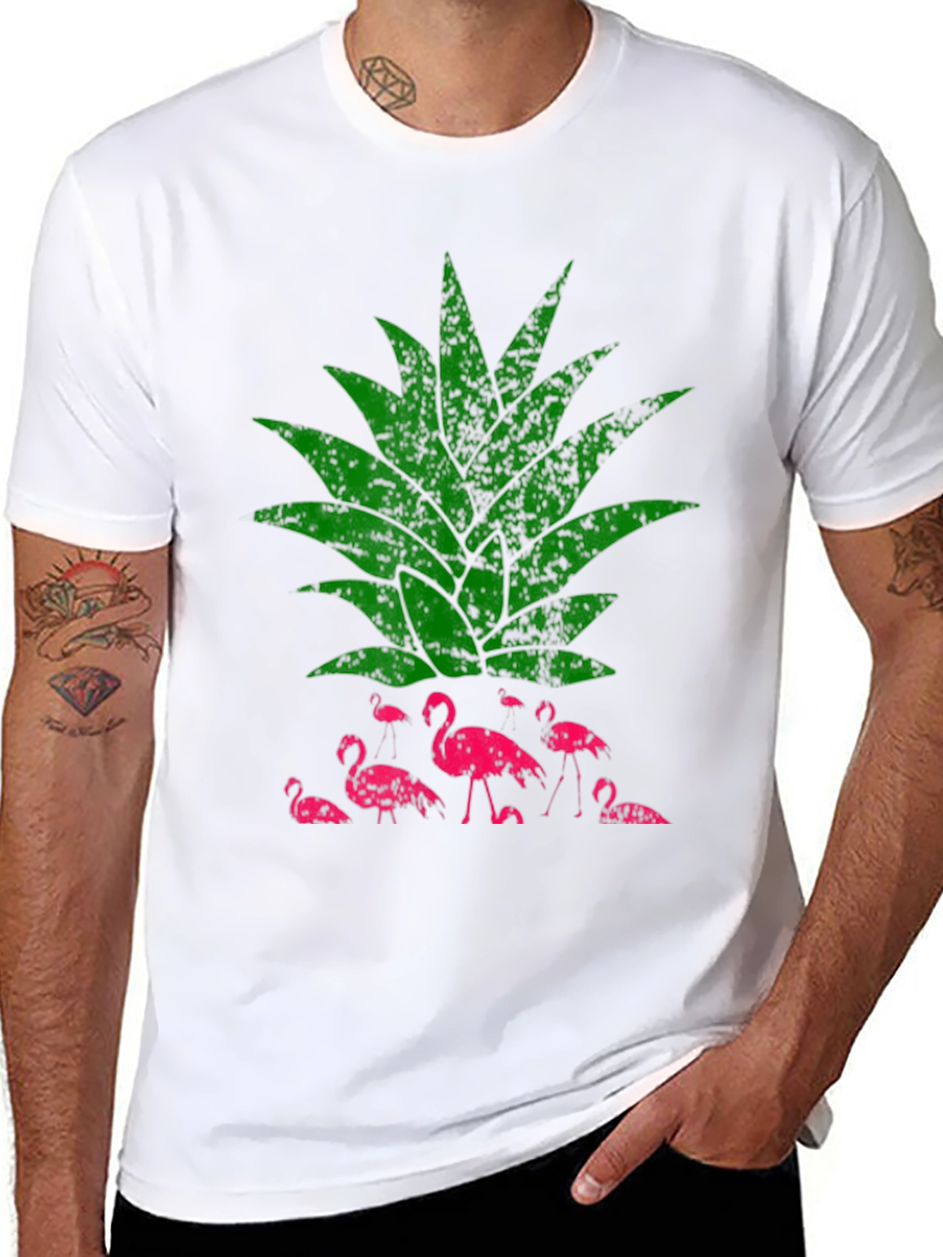 Flamingo Pineapple Graphic T-Shirt