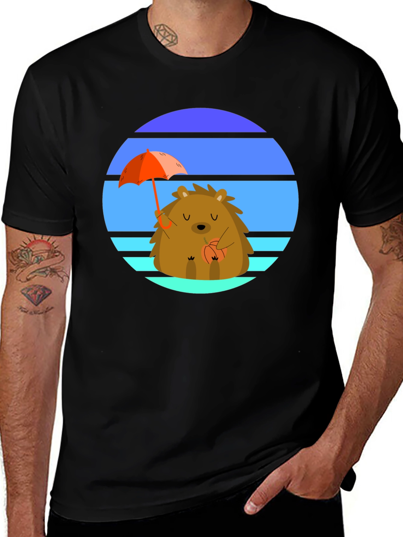 Cute Hedgehog Sunset Graphic Tee