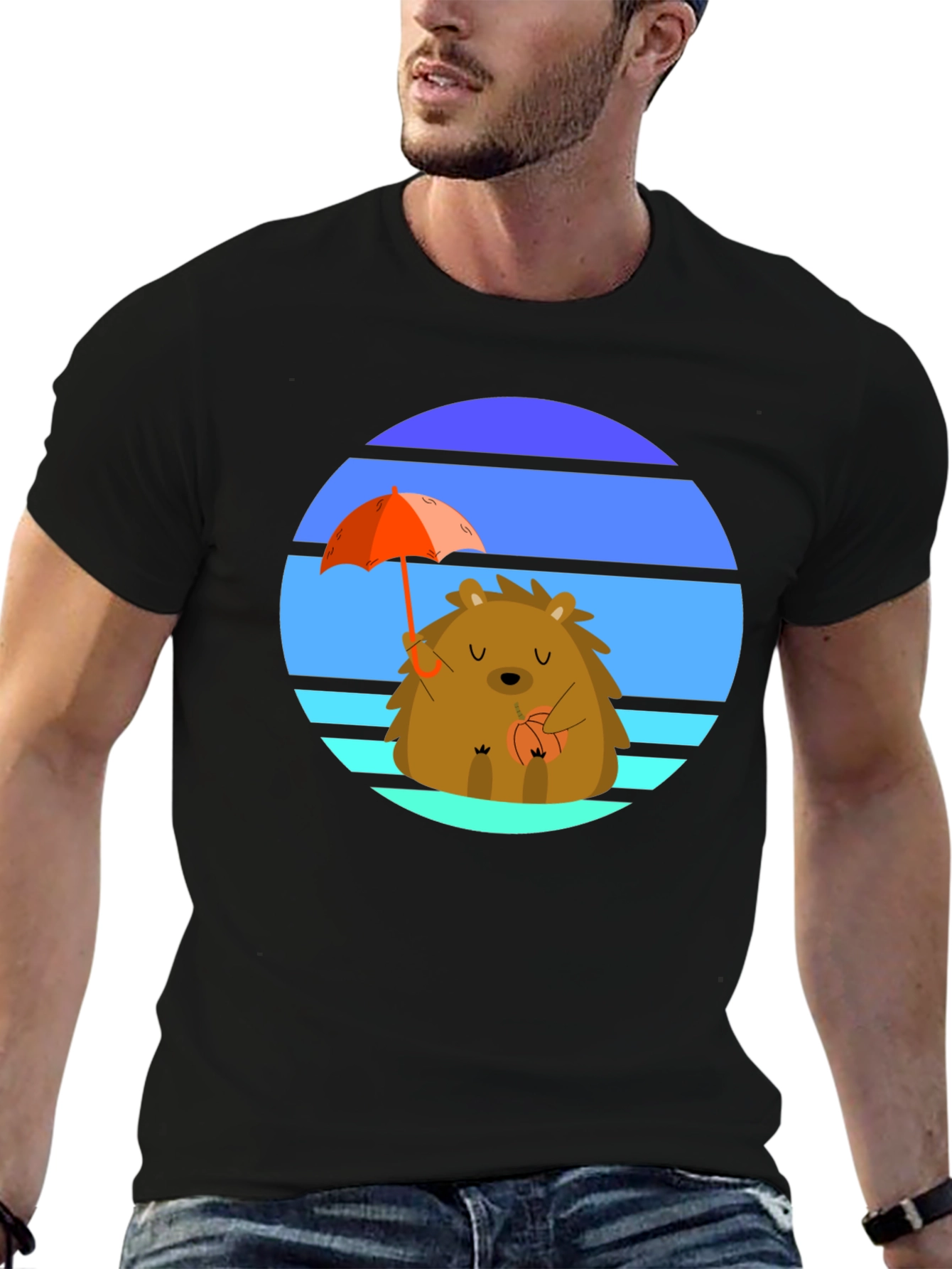 Cute Hedgehog Sunset Graphic Tee