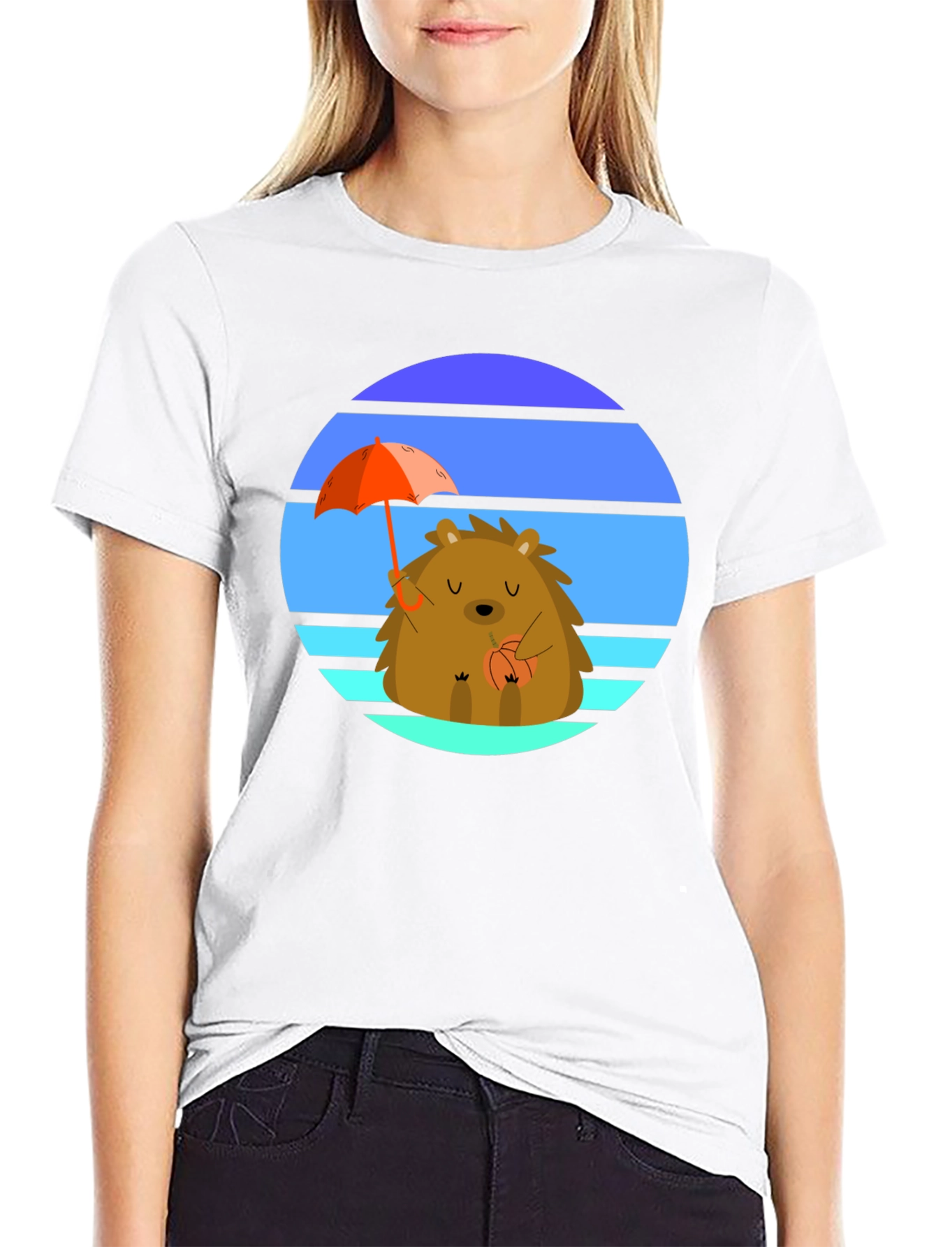 Cute Hedgehog Sunset Graphic Tee
