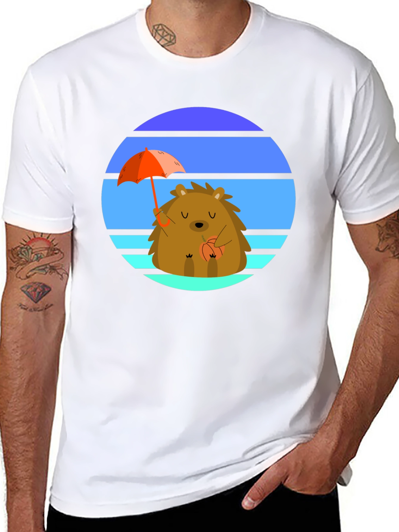 Cute Hedgehog Sunset Graphic Tee