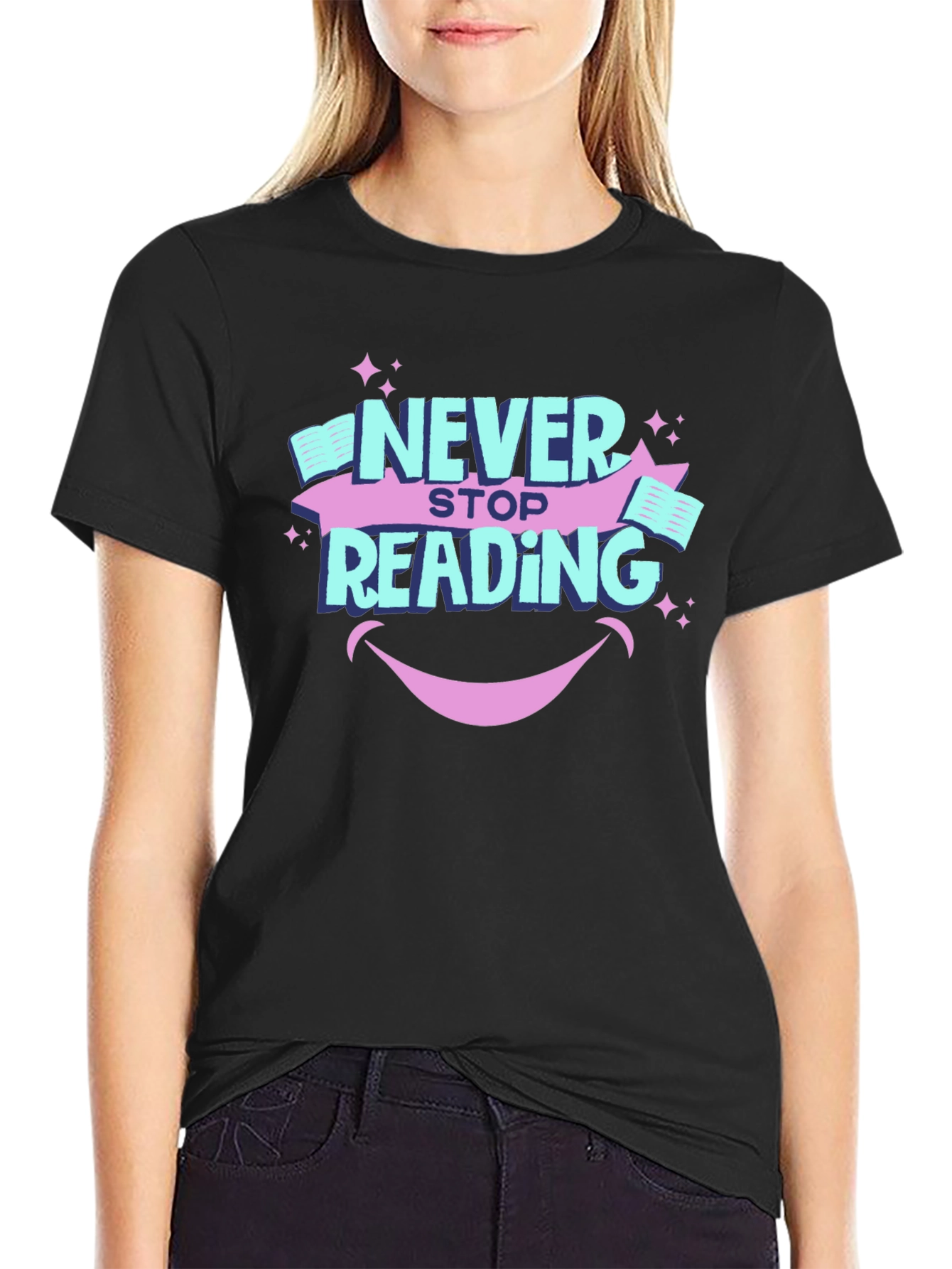Never Stop Reading Graphic T-Shirt
