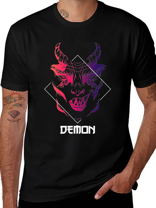 Mens Demon Graphic Tee - Unique Design