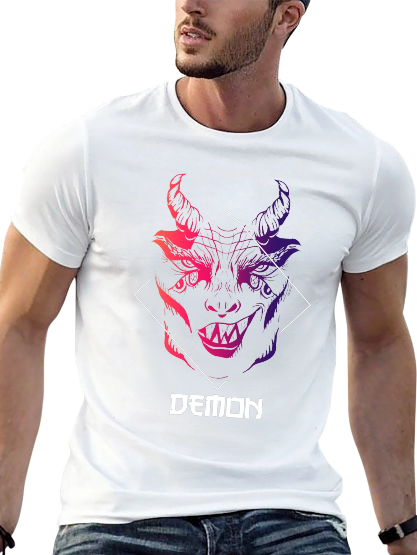 Mens Demon Graphic Tee - Unique Design