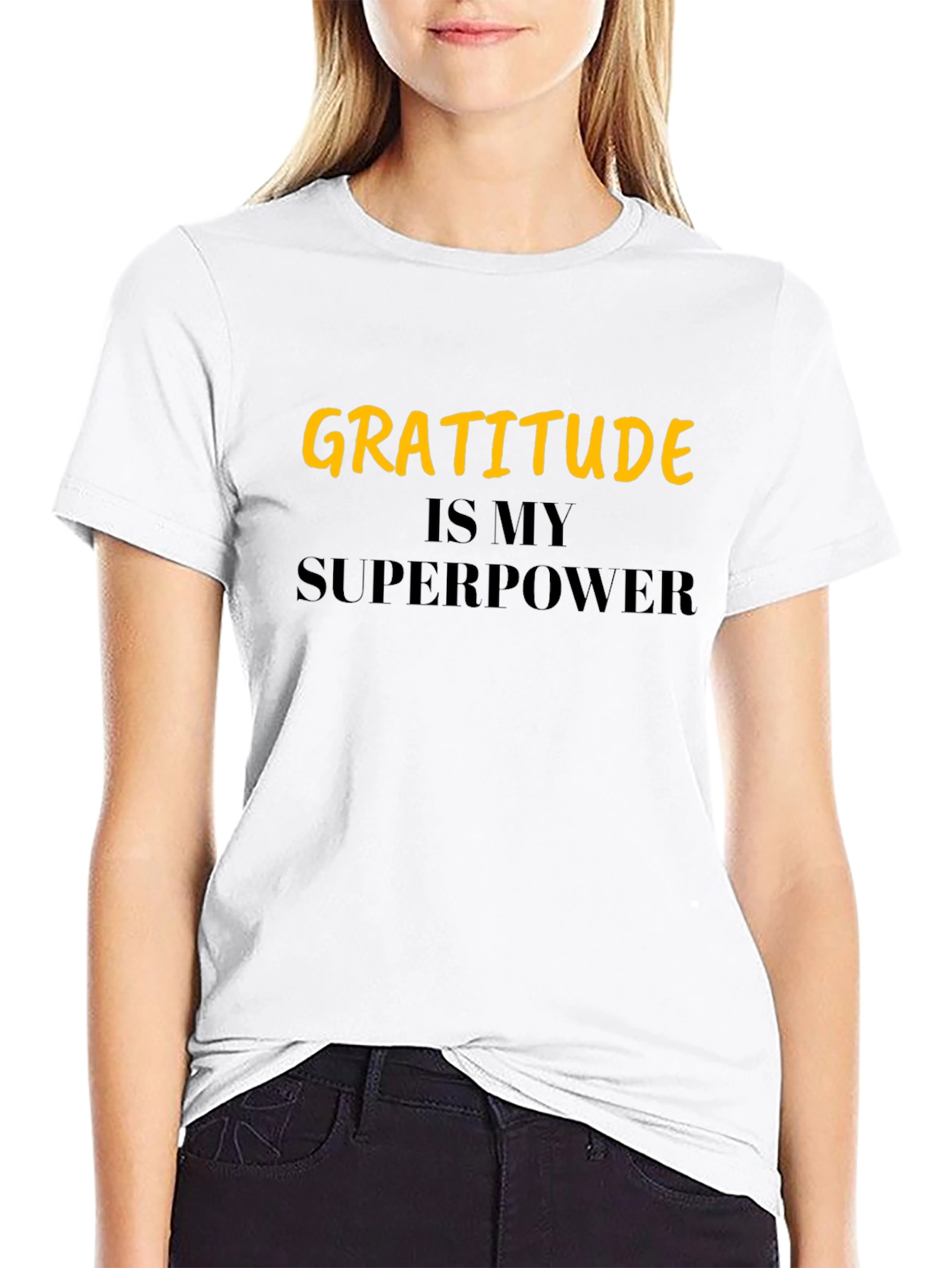 Gratitude is My Superpower Black T-Shirt