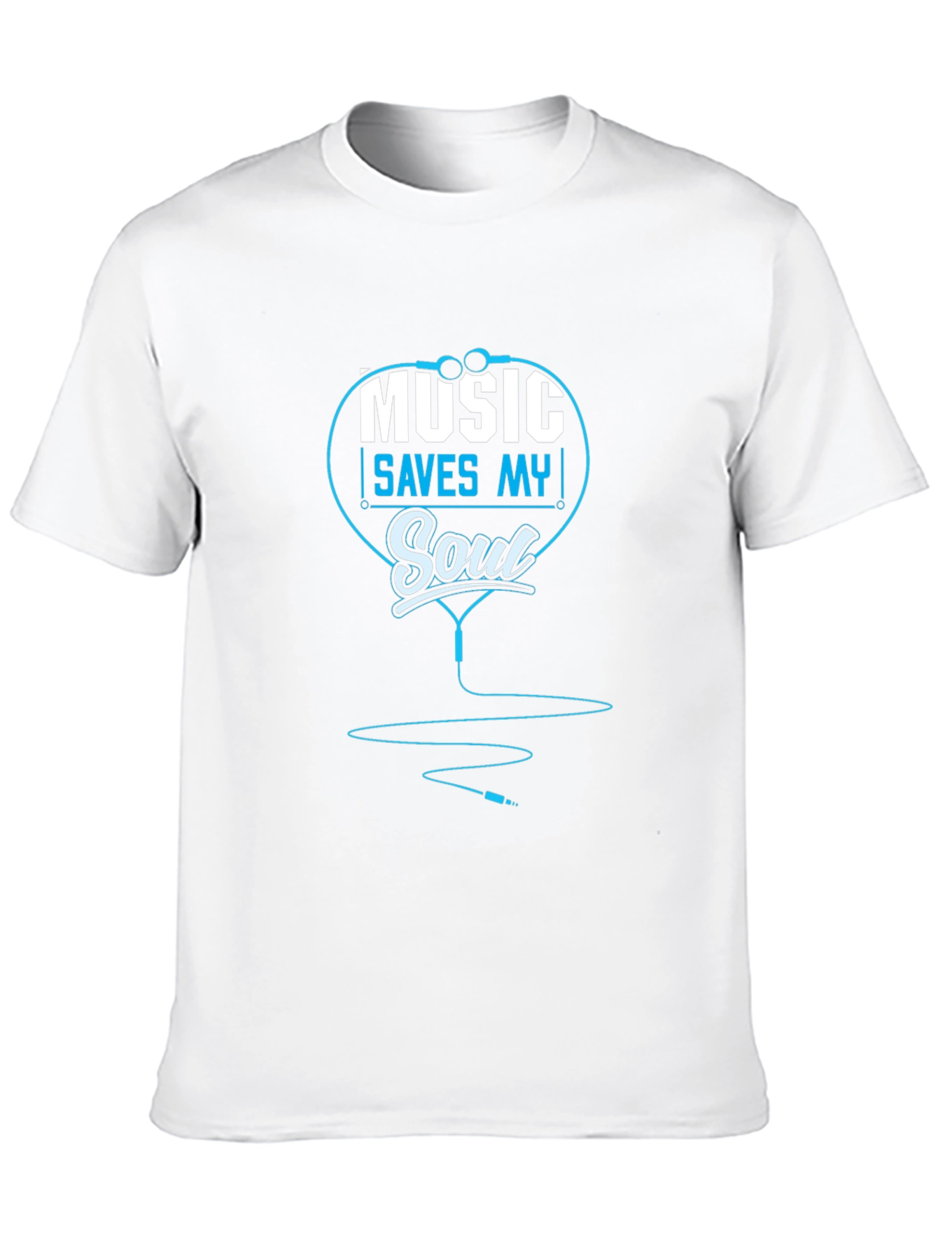 Music Saves My Soul Black Graphic T-Shirt