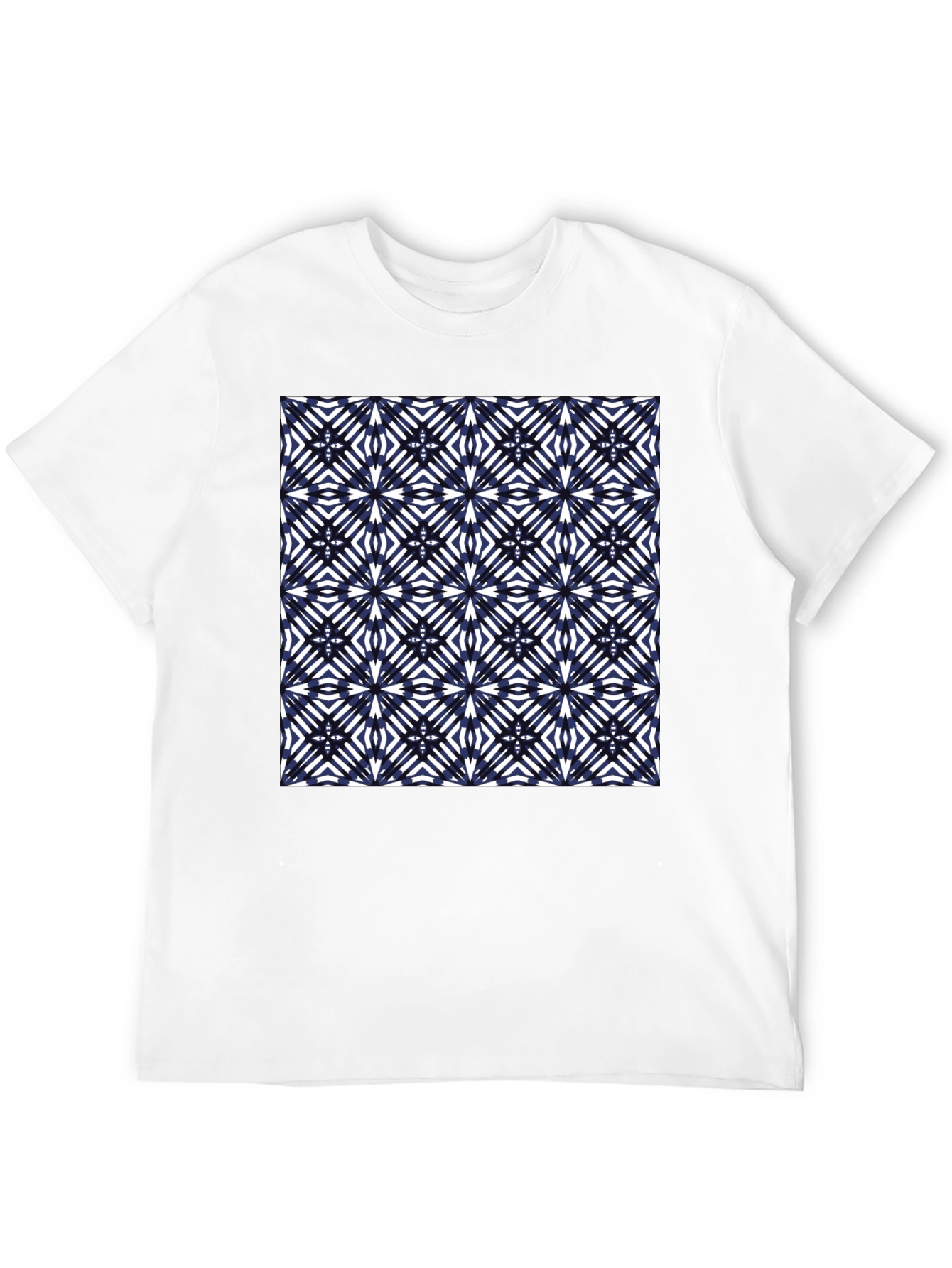 Abstract Geometric Pattern Tee - Black