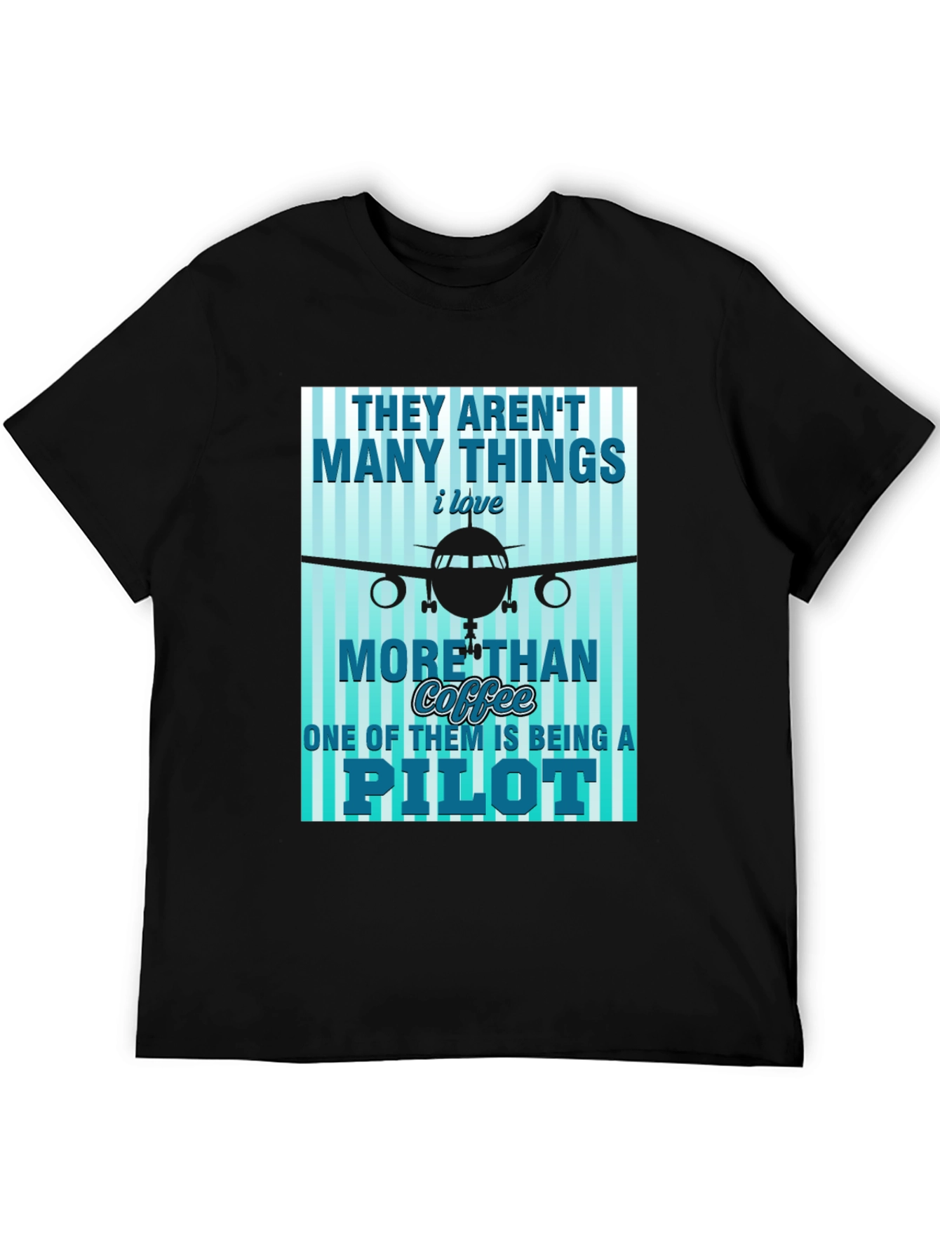Pilot Coffee Graphic T-Shirt - Aviation Lover Tee