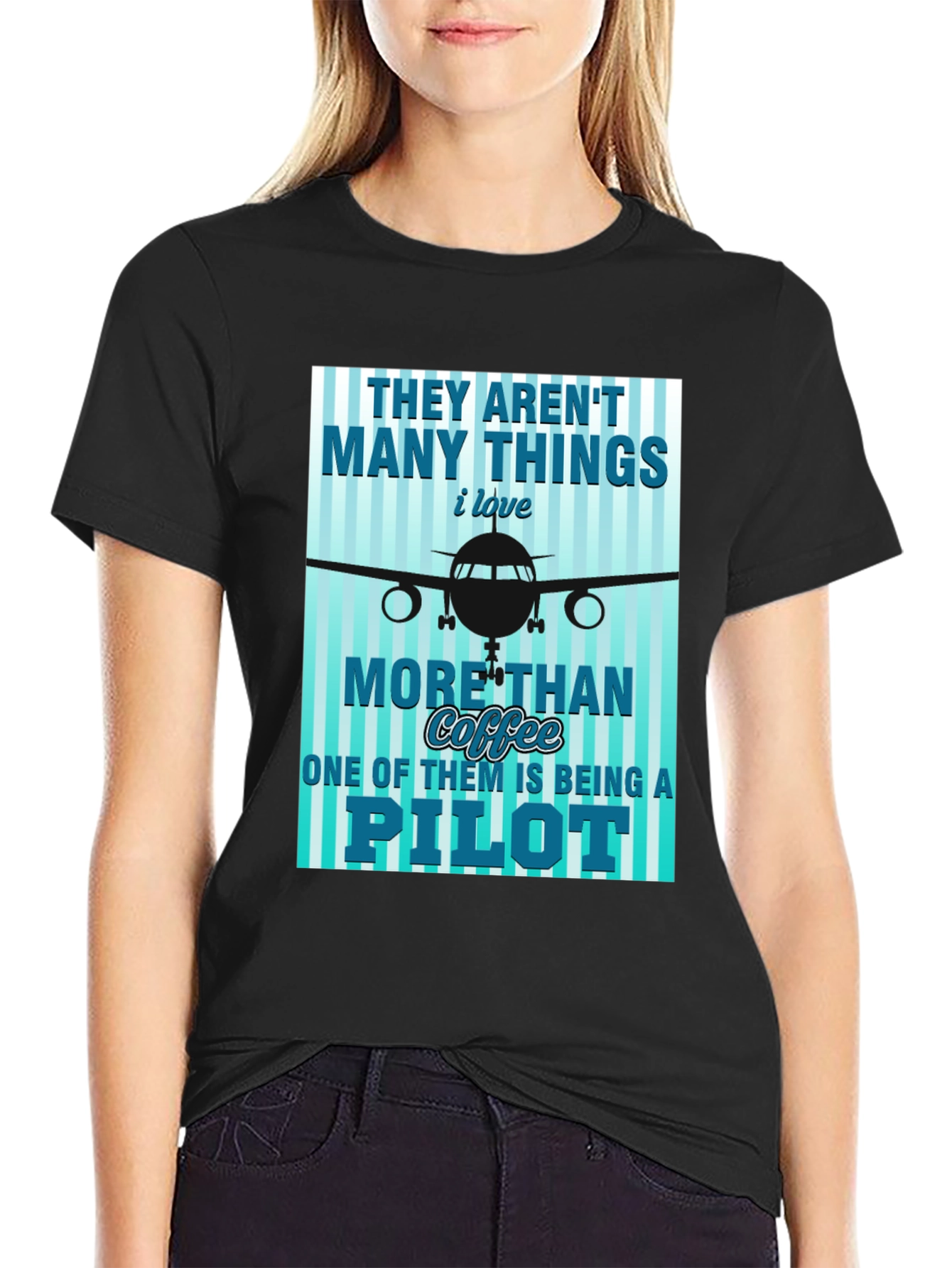 Pilot Coffee Graphic T-Shirt - Aviation Lover Tee