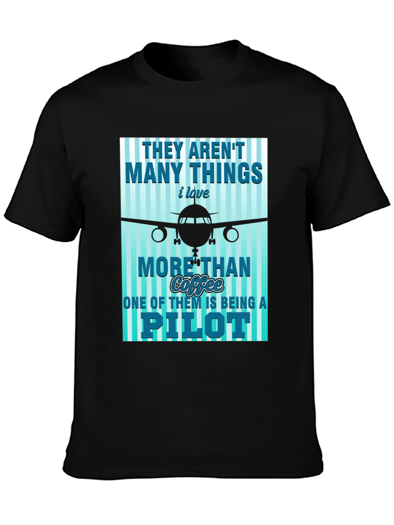 Pilot Coffee Graphic T-Shirt - Aviation Lover Tee