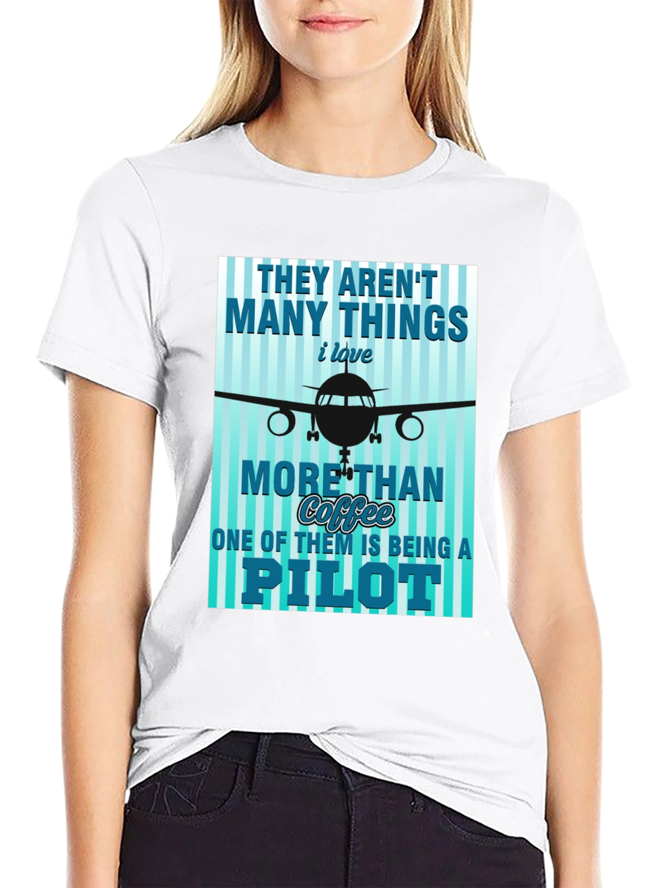 Pilot Coffee Graphic T-Shirt - Aviation Lover Tee