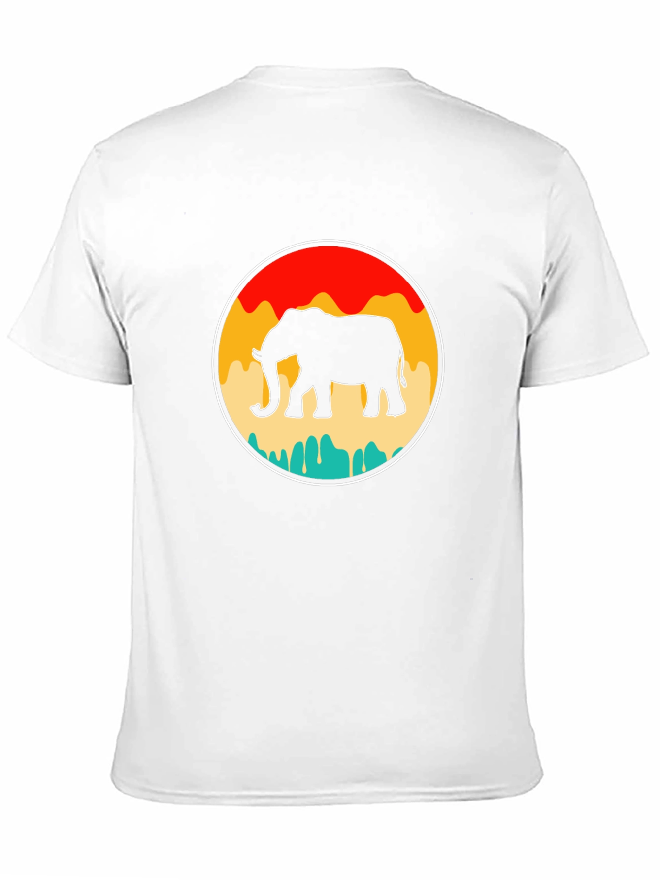 Retro Elephant Graphic Tee - Black Cotton T-Shirt