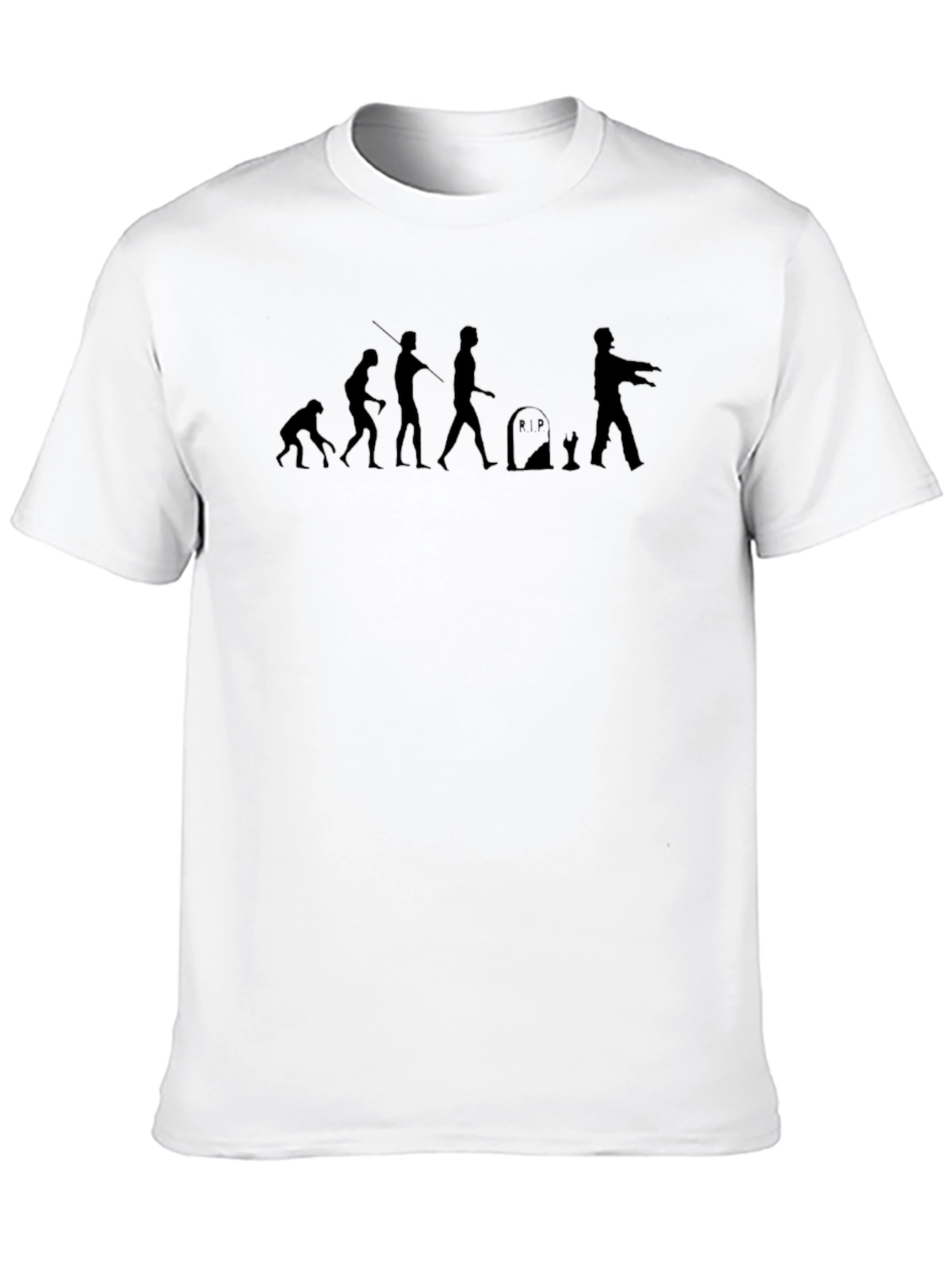 Evolution to Zombie Black T-Shirt - Funny Halloween Tee