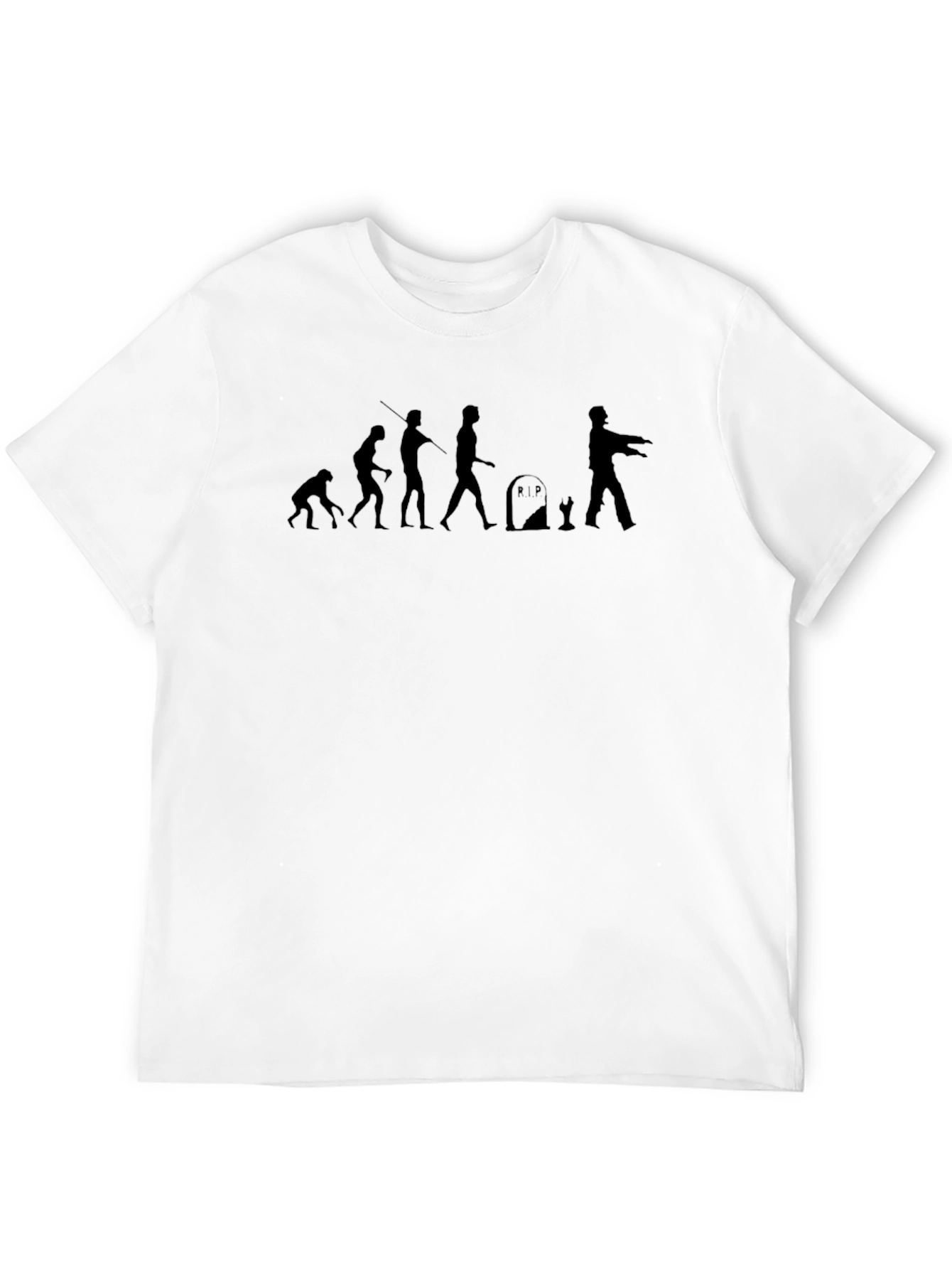 Evolution to Zombie Black T-Shirt - Funny Halloween Tee
