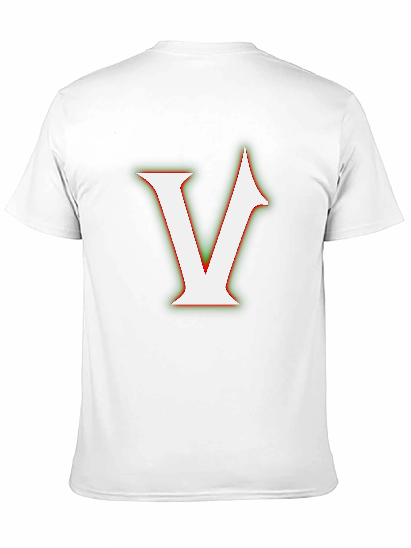 Bold Initial V Graphic Tee - Black Cotton Blend