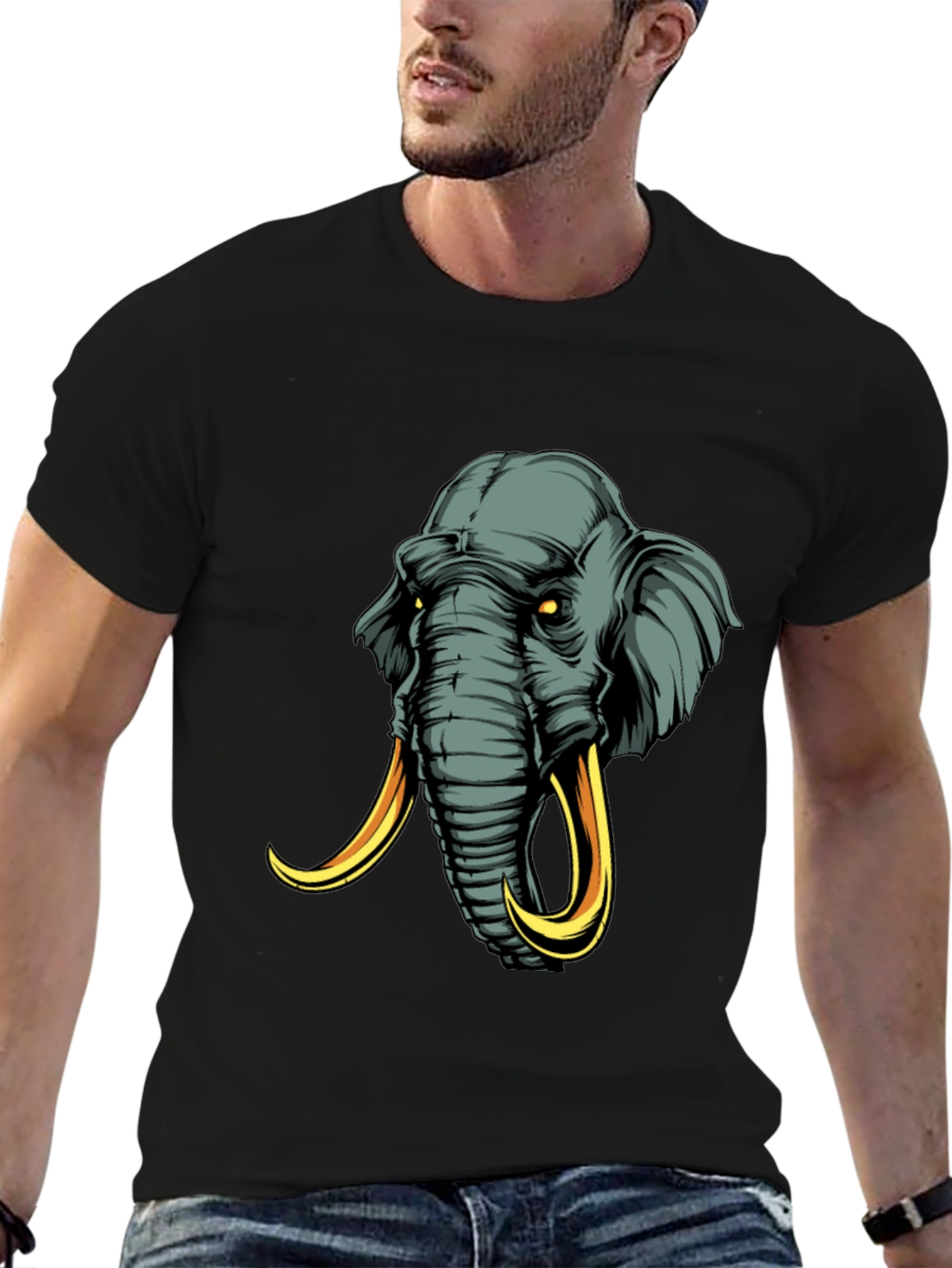 Elephant Graphic Tee - Mens Black T-Shirt