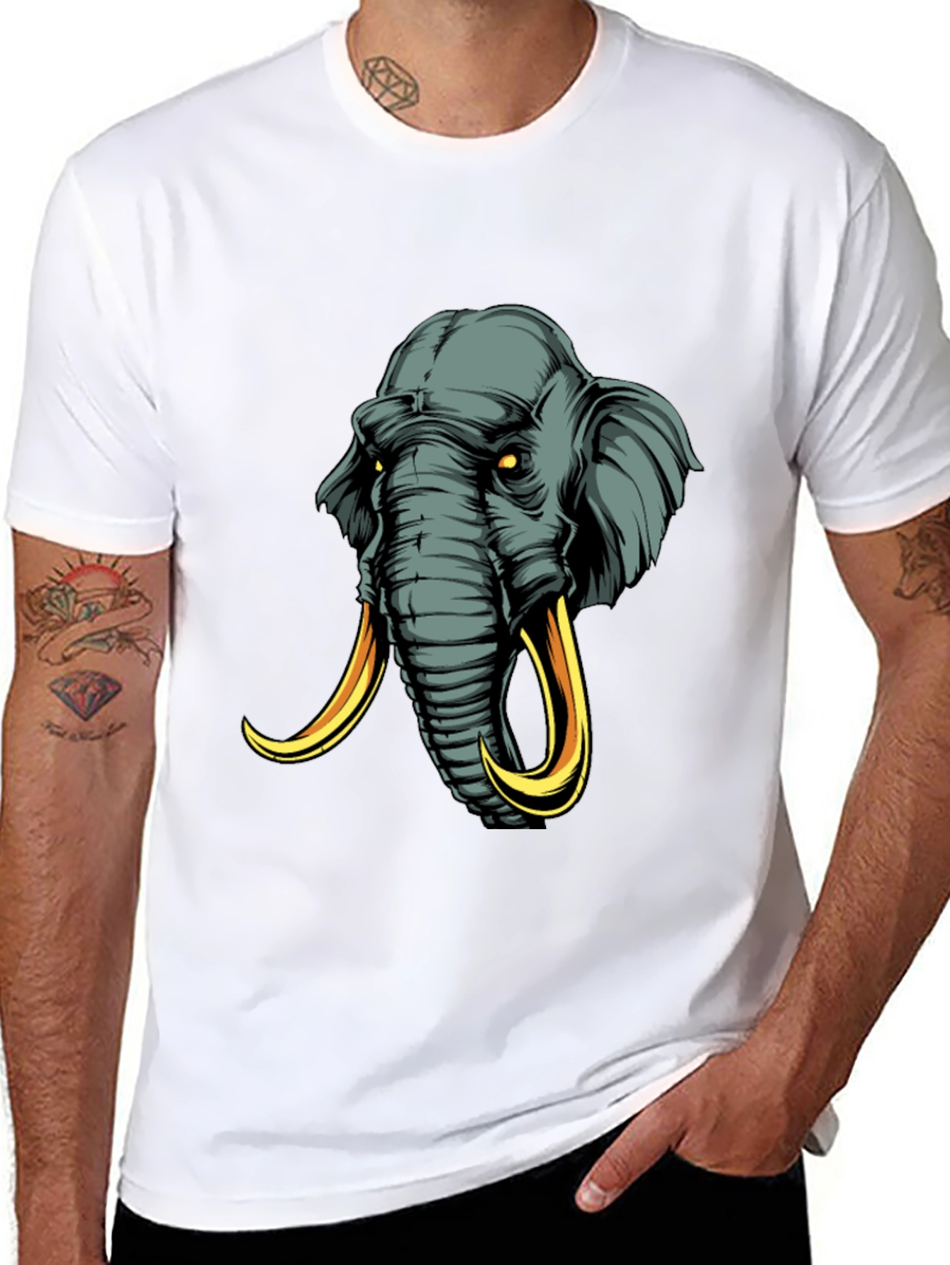 Elephant Graphic Tee - Mens Black T-Shirt