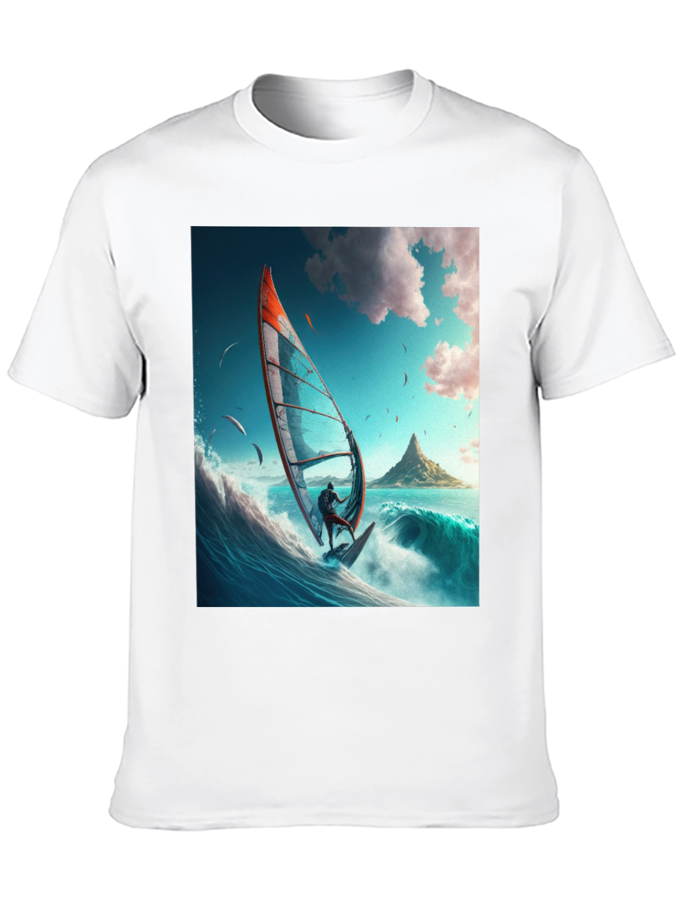 Windsurfing Graphic Tee - Black Cotton