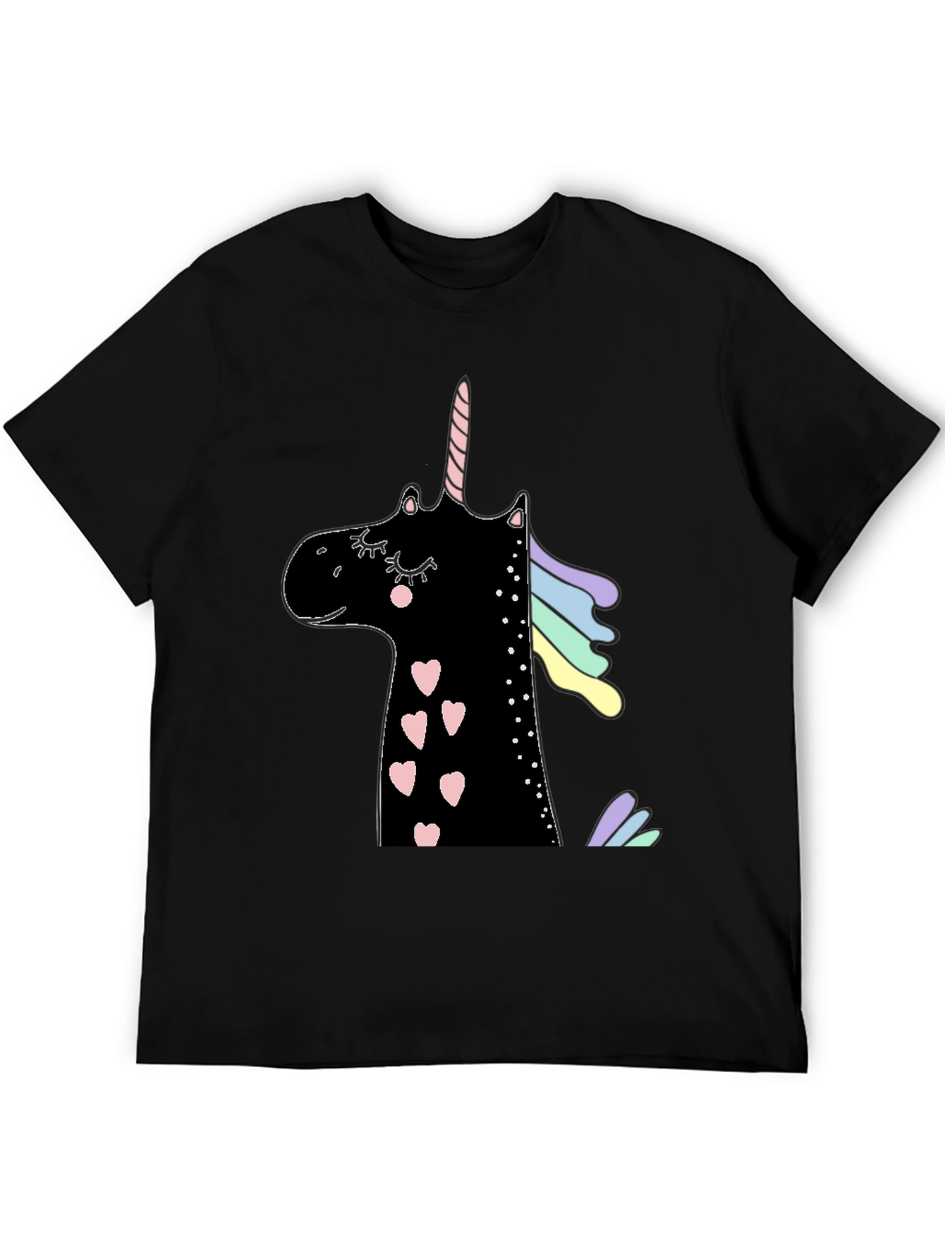 Unicorn Heart Black T-Shirt