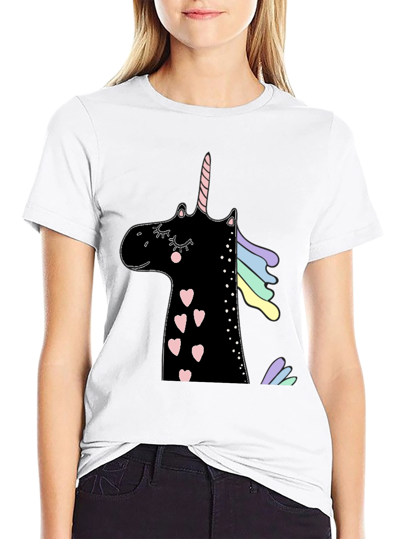Unicorn Heart Black T-Shirt
