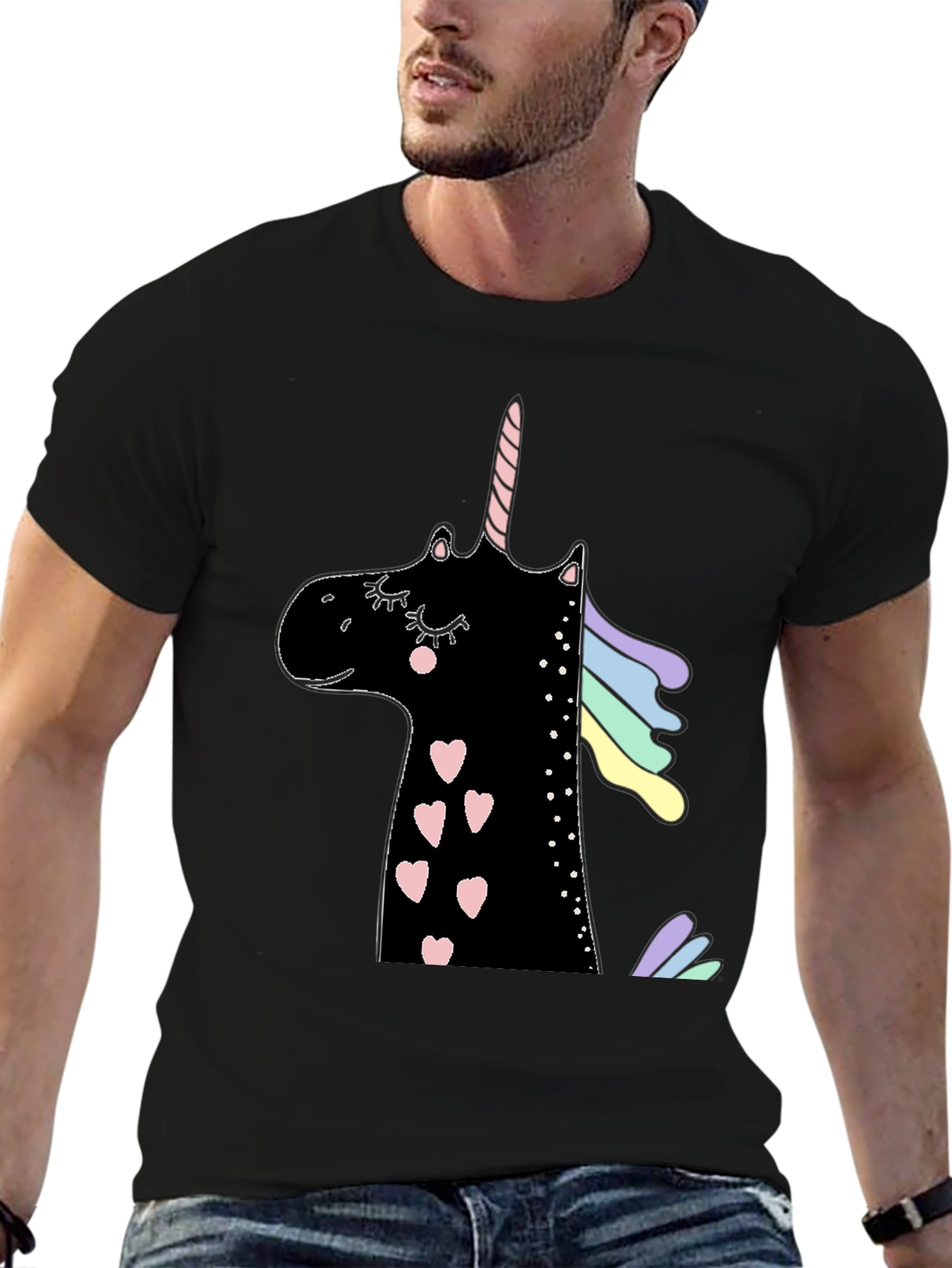 Unicorn Heart Black T-Shirt