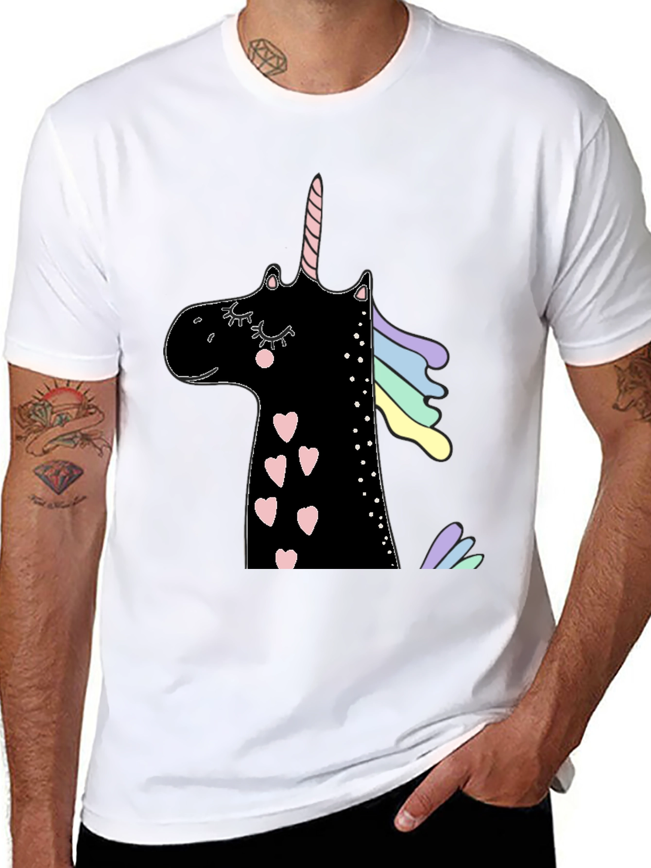 Unicorn Heart Black T-Shirt