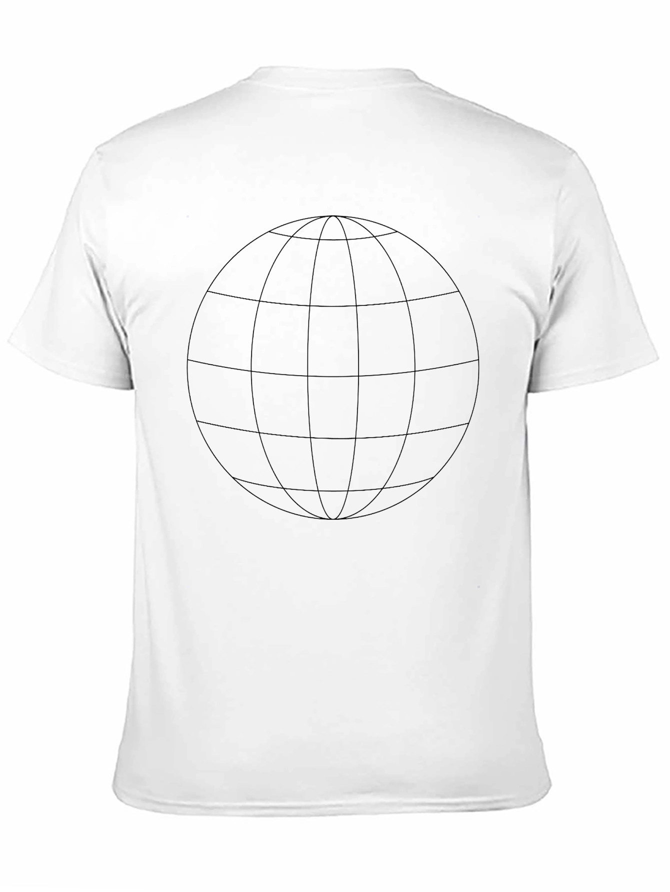 Mens Black Globe Grid Graphic Tee
