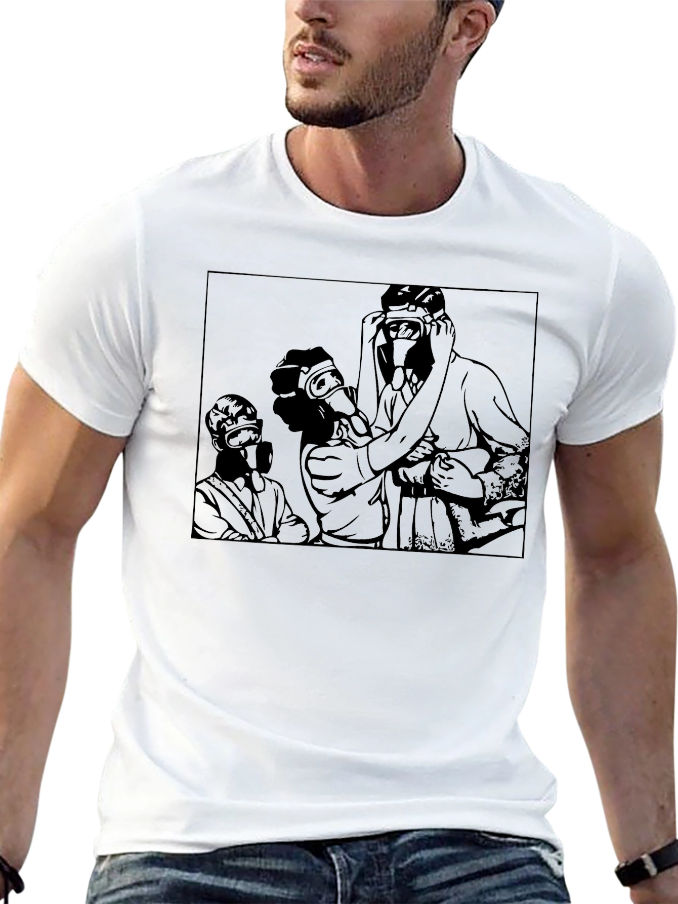 Gas Mask Graphic Tee - Dark Humor Fashion