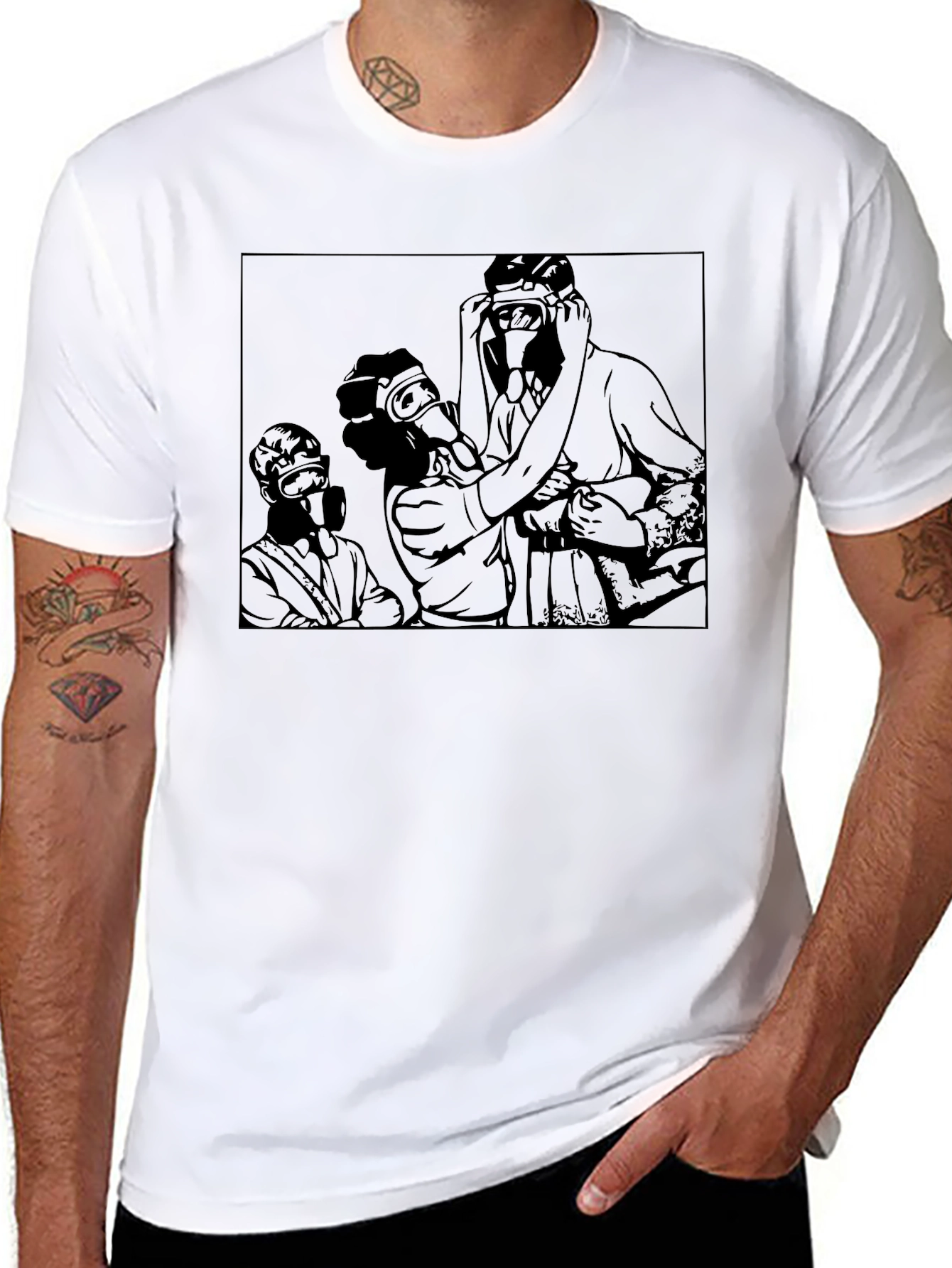 Gas Mask Graphic Tee - Dark Humor Fashion