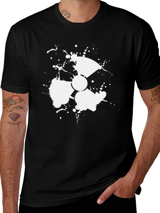 Radioactive Splatter Graphic Tee - Black Cotton Blend