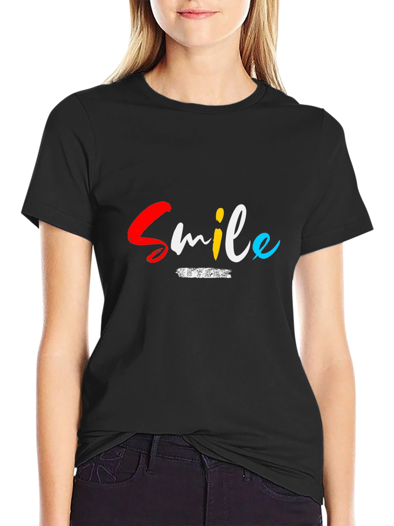 Smile is Free Black T-Shirt
