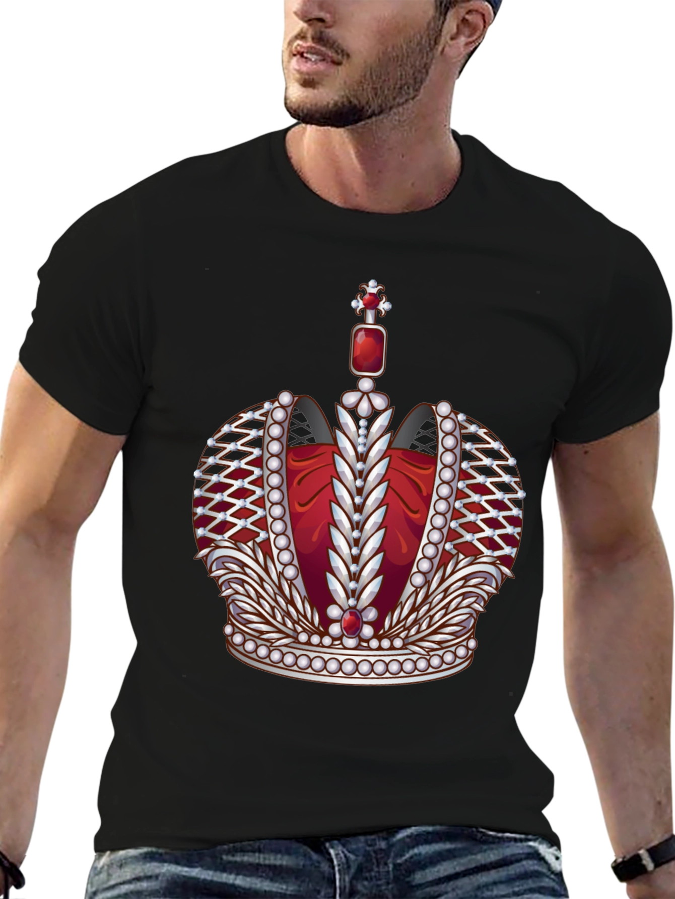 Royal Crown Graphic Tee - Premium Black T-Shirt