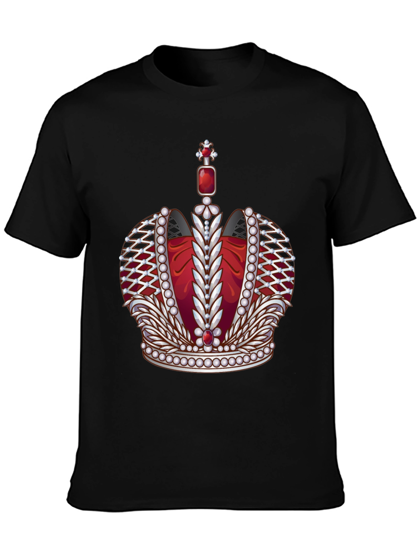 Royal Crown Graphic Tee - Premium Black T-Shirt