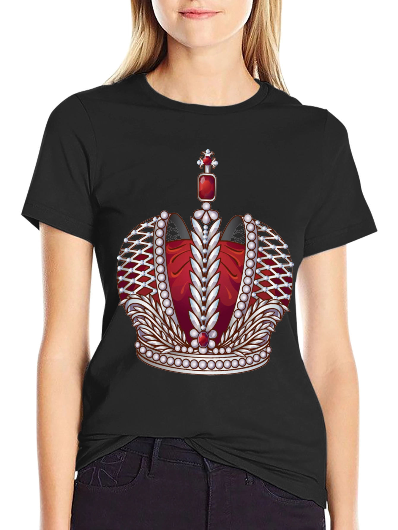 Royal Crown Graphic Tee - Premium Black T-Shirt