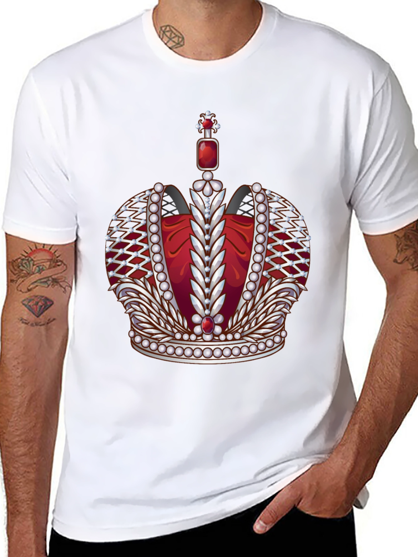 Royal Crown Graphic Tee - Premium Black T-Shirt