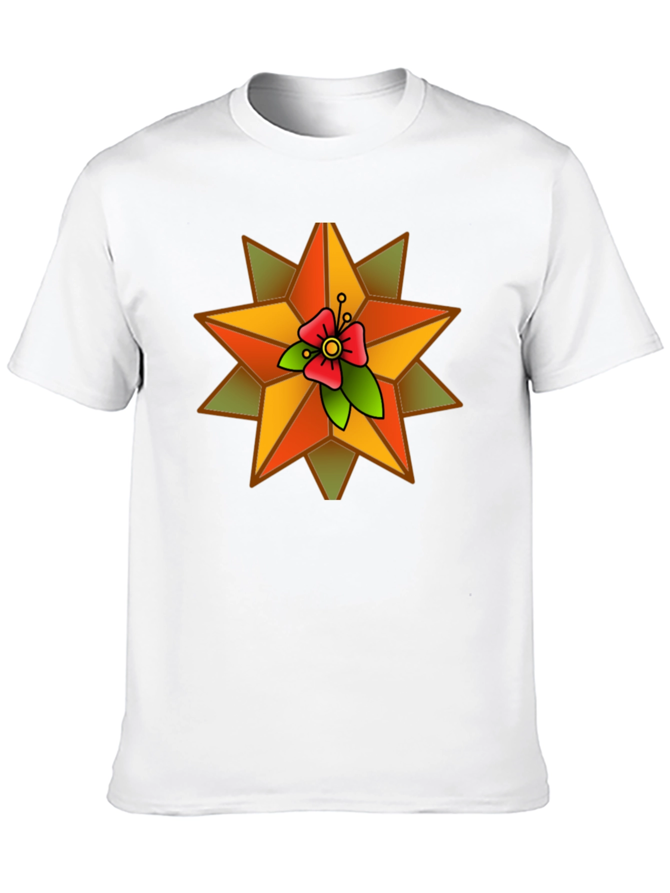 Star Flower Graphic Black T-Shirt