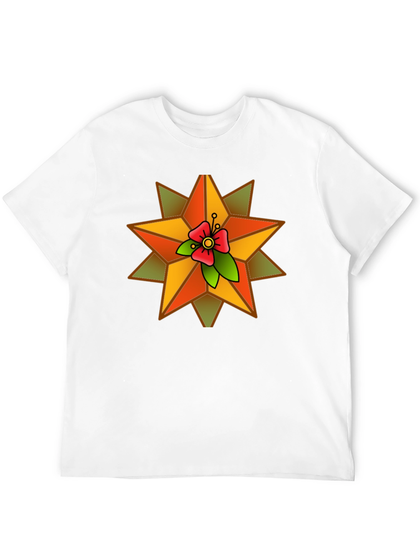 Star Flower Graphic Black T-Shirt