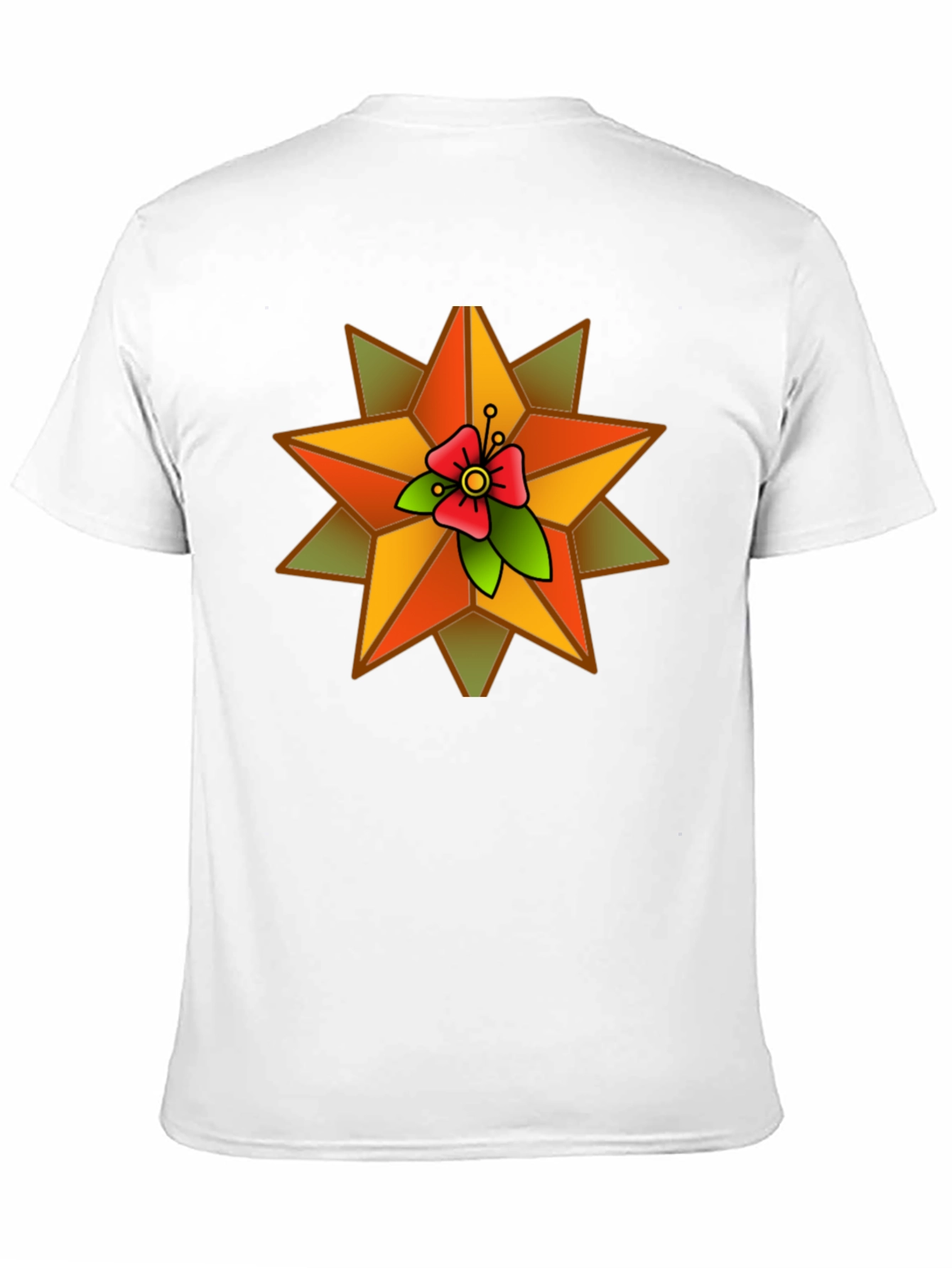 Star Flower Graphic Black T-Shirt